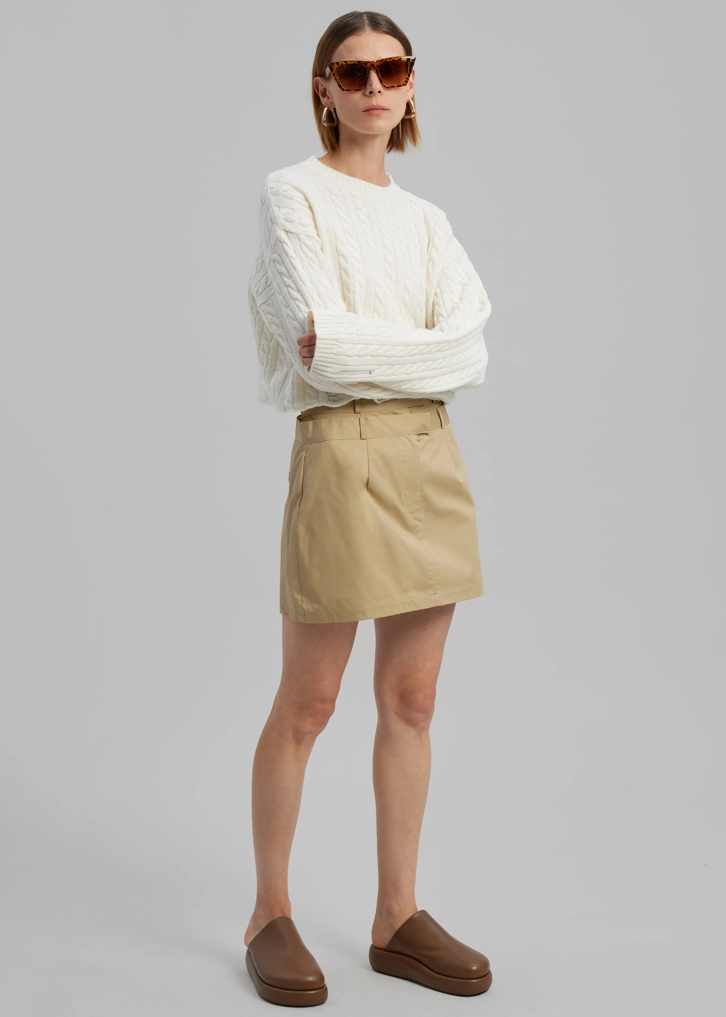 Anita Mini Skirt - Tan sold by Frankie Shop