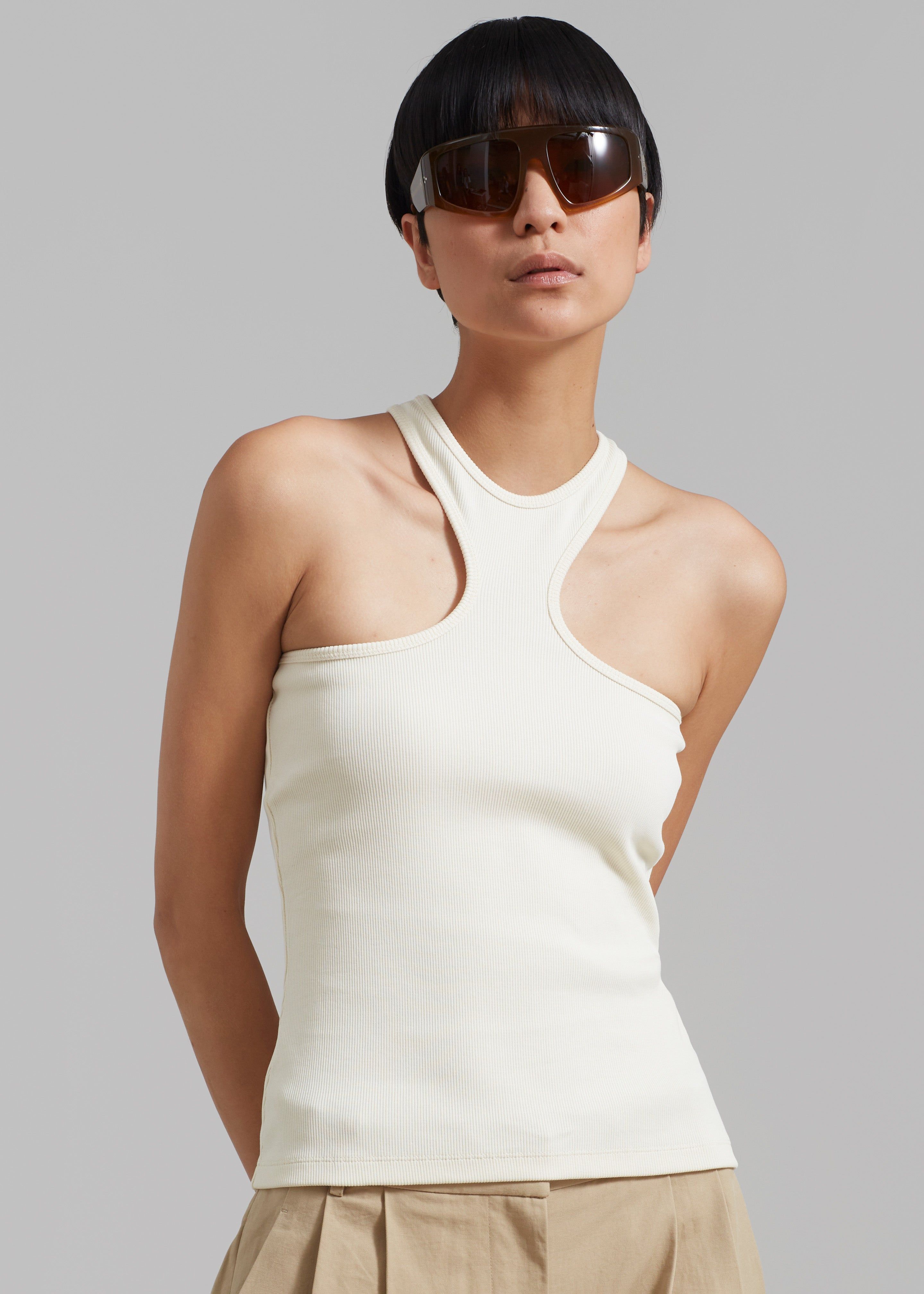 Róhe Shaped Rib Top - Cream sold by Frankie Shop