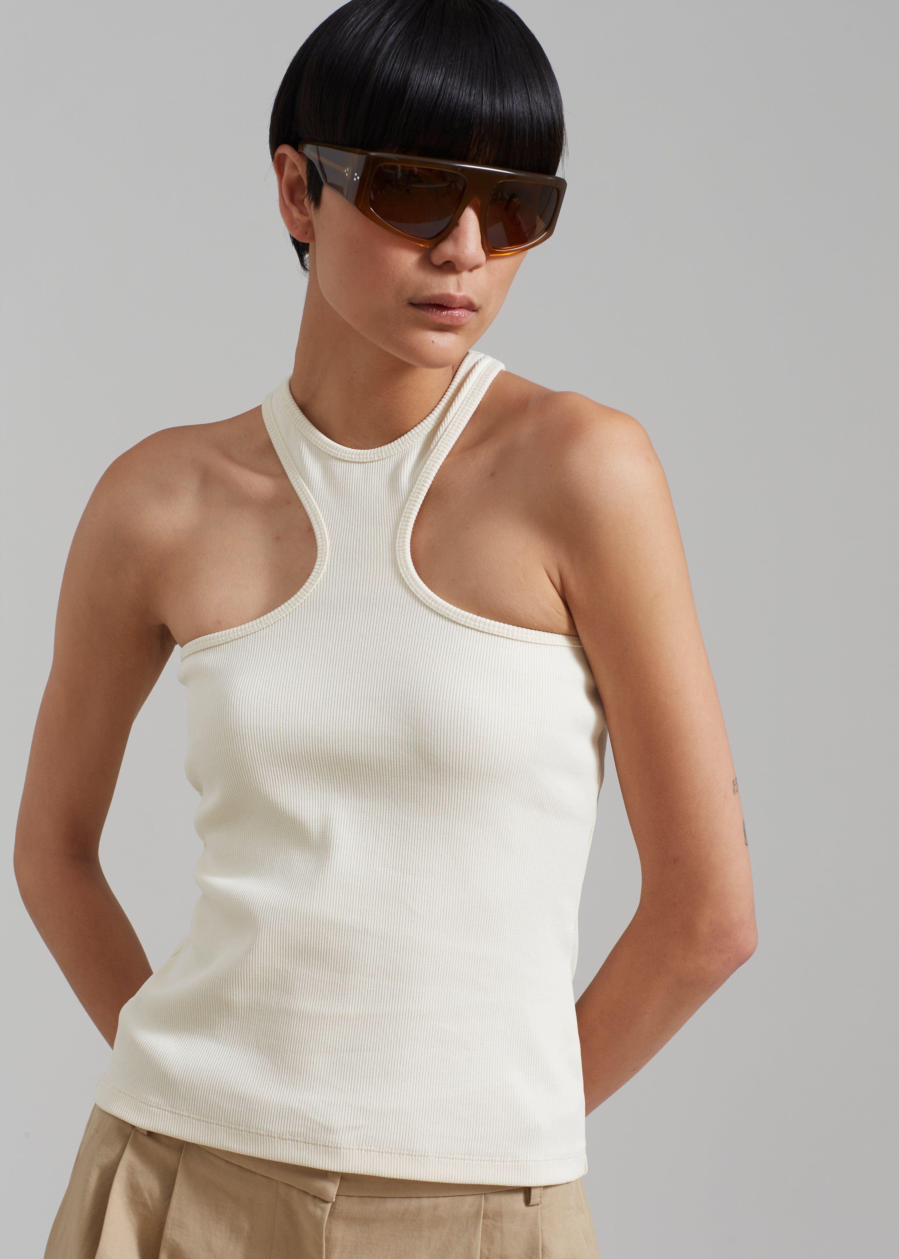 Róhe Shaped Rib Top - Cream sold by Frankie Shop product image thumbnail 4