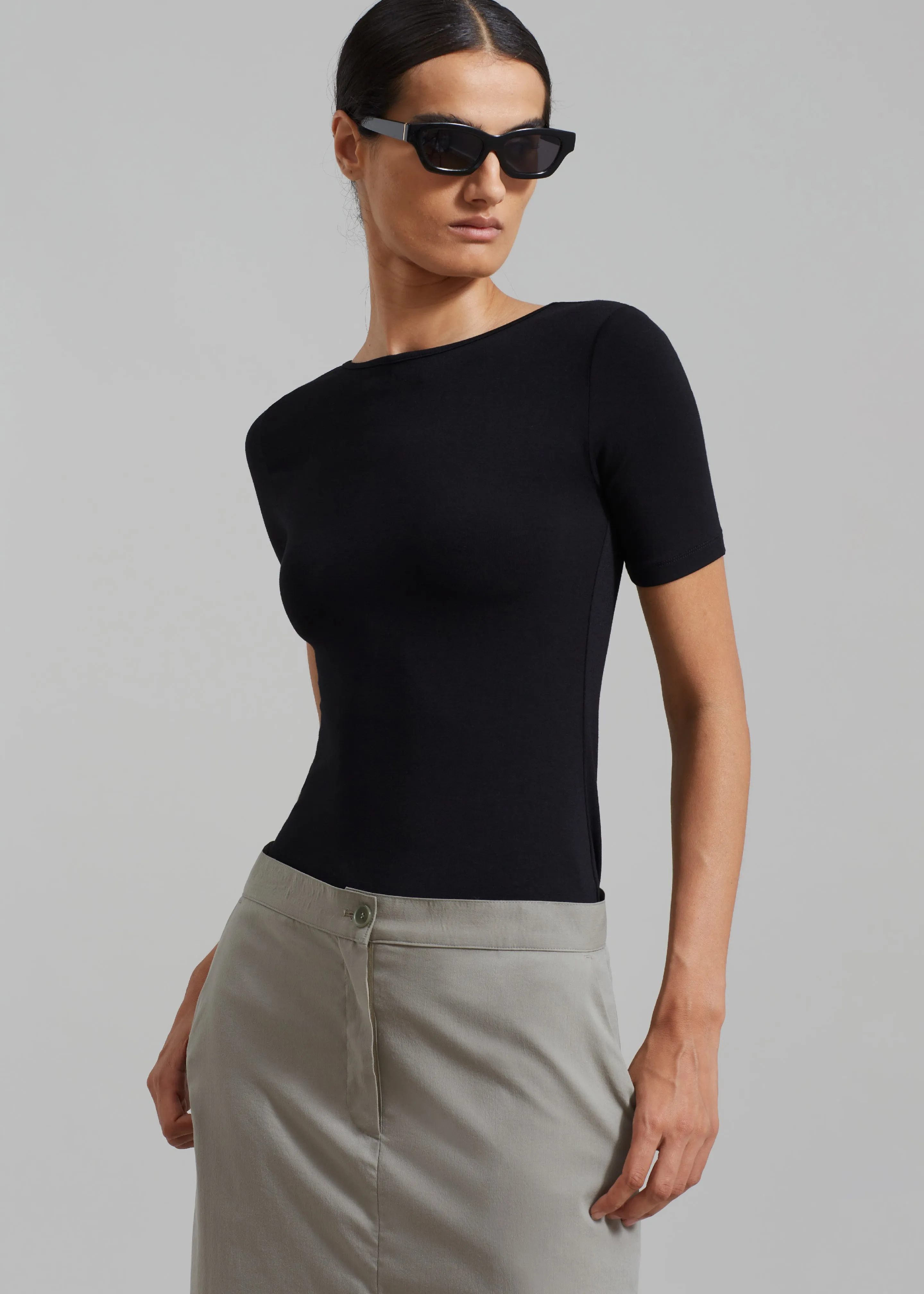 Vera Scoop Back Shirt - Black sold by Frankie Shop product image thumbnail 4