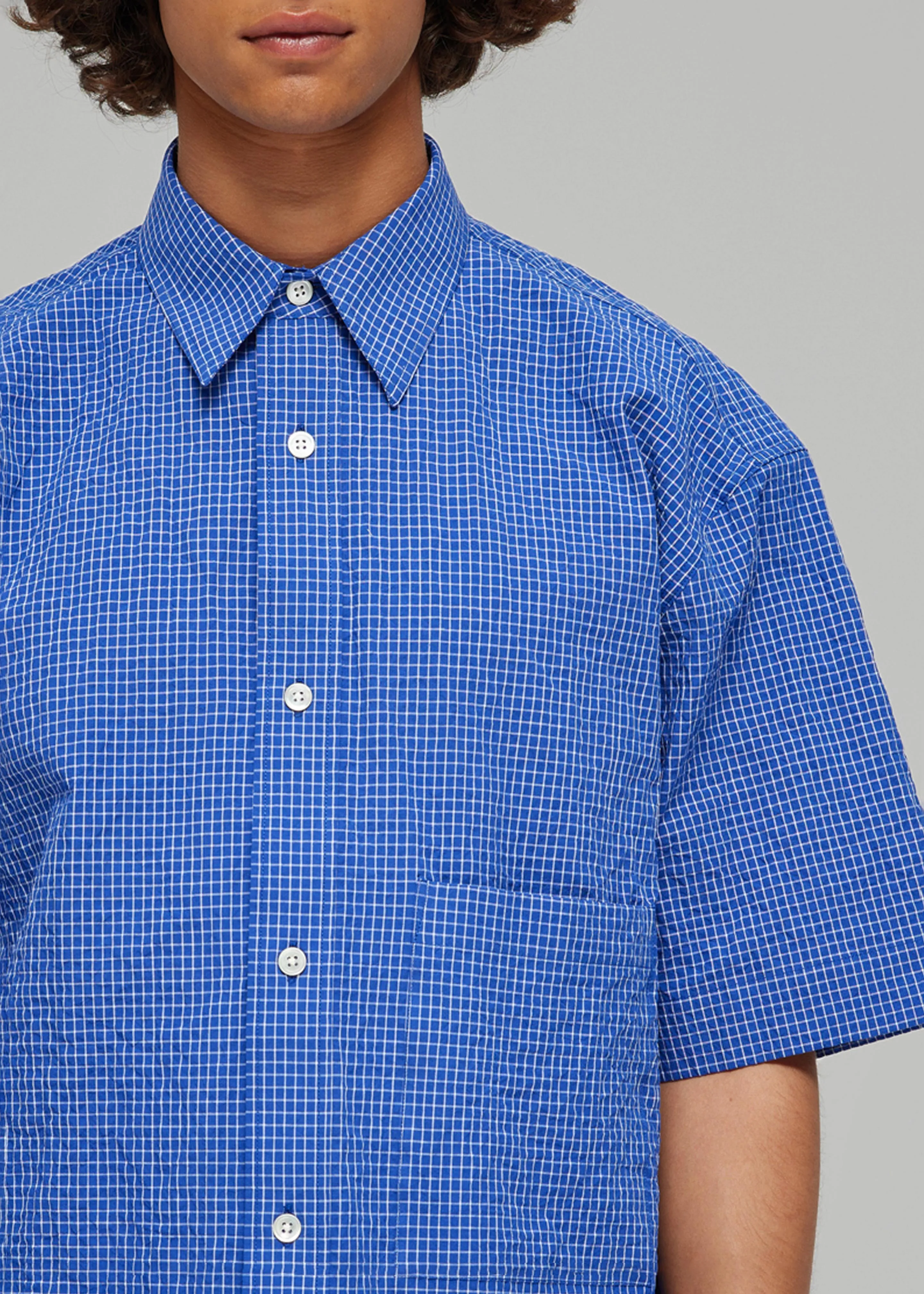 Róhe Checkered Shirt - Ultramarine White Check sold by Frankie Shop product image thumbnail 3