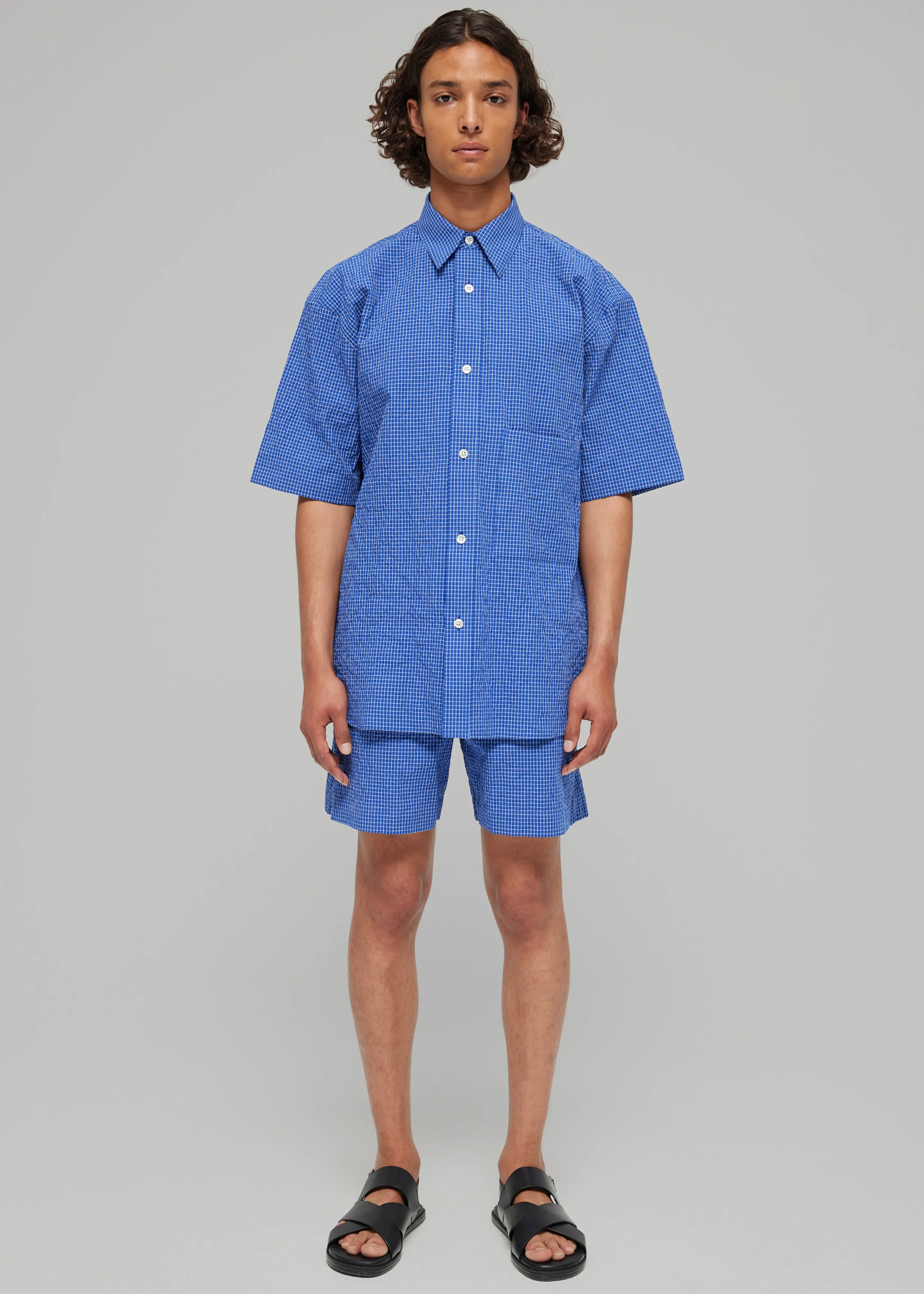 Róhe Checkered Shirt - Ultramarine White Check sold by Frankie Shop product image thumbnail 2