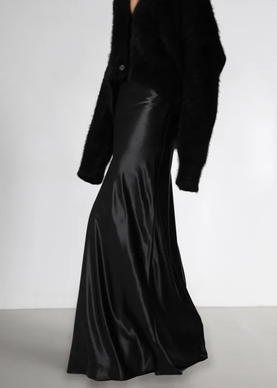 Renesmee Satin Skirt - Black made by Papermoon