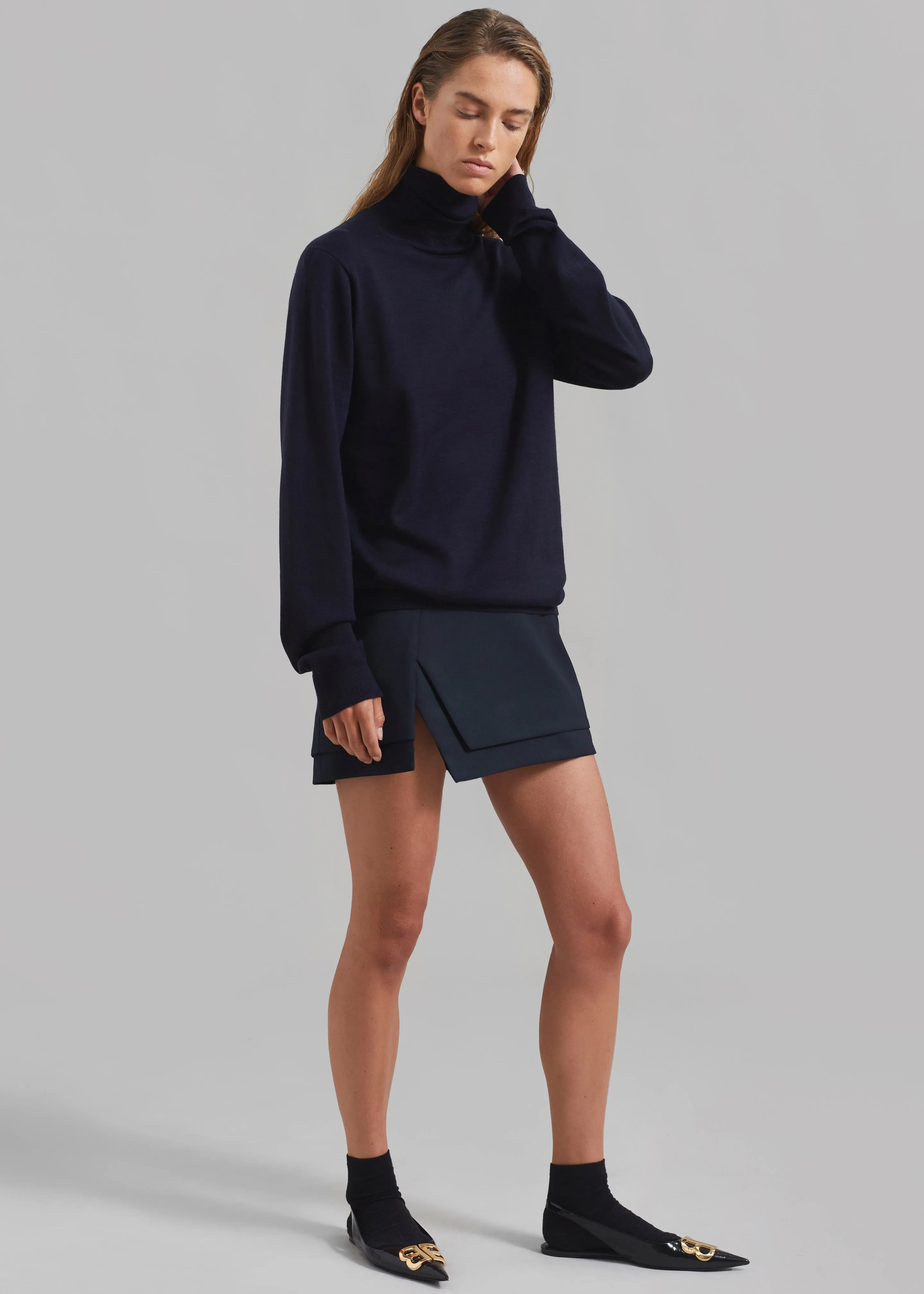 The Garment Pluto Double Mini Skirt - Midnight Blue sold by Frankie Shop product image thumbnail 3