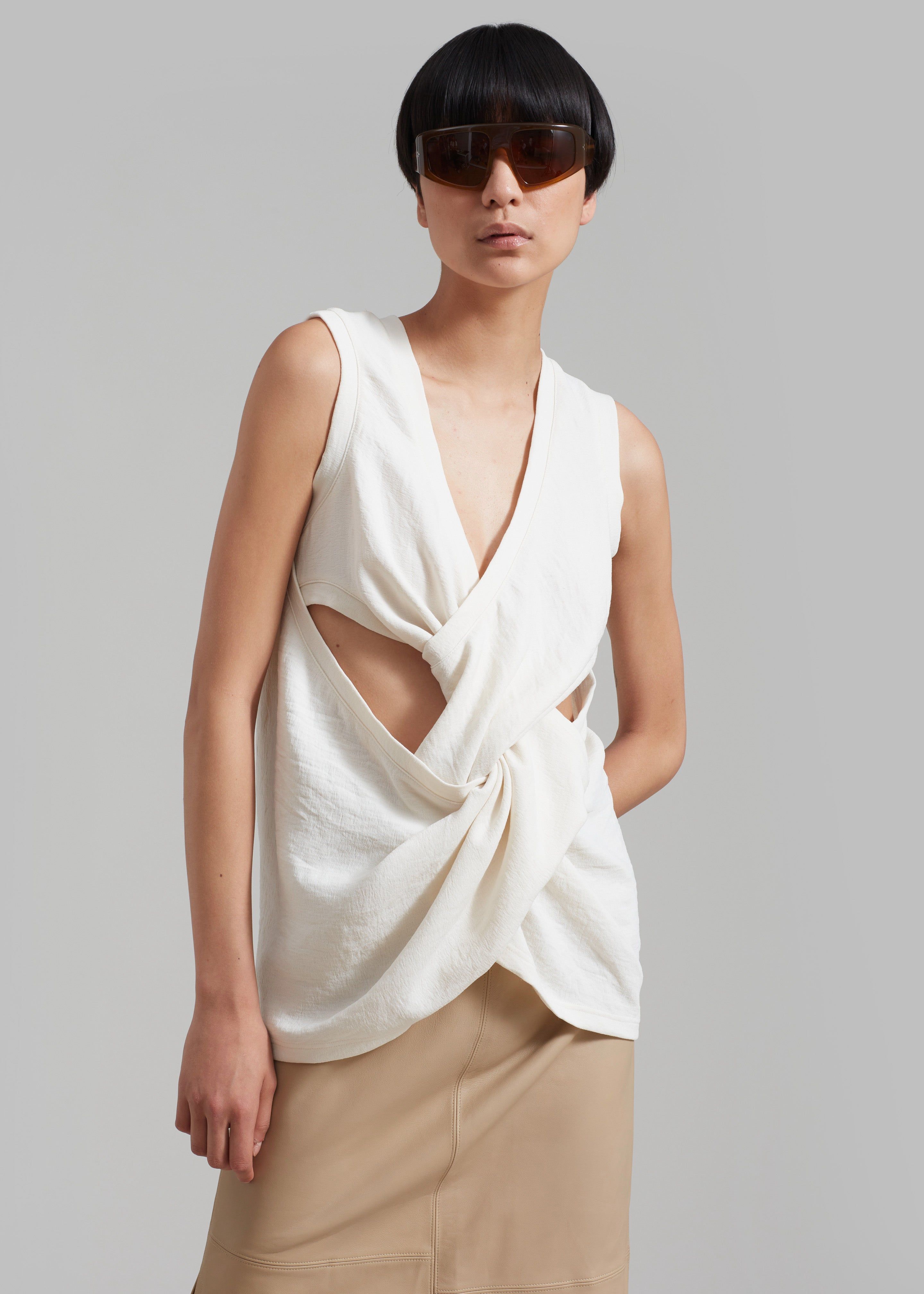 JW Anderson Twist Front Top - White sold by Frankie Shop product image thumbnail 3