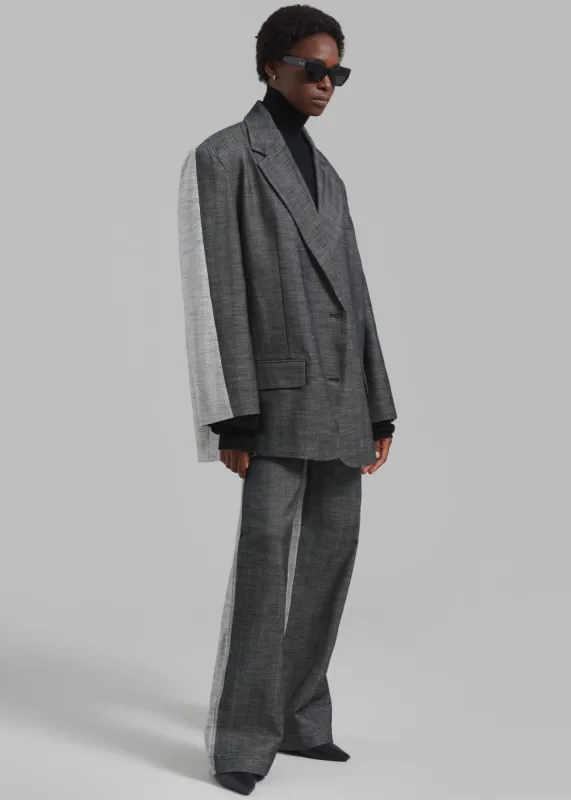 REMAIN Two Side Oversized Blazer - Black Comb made by Frankie Shop