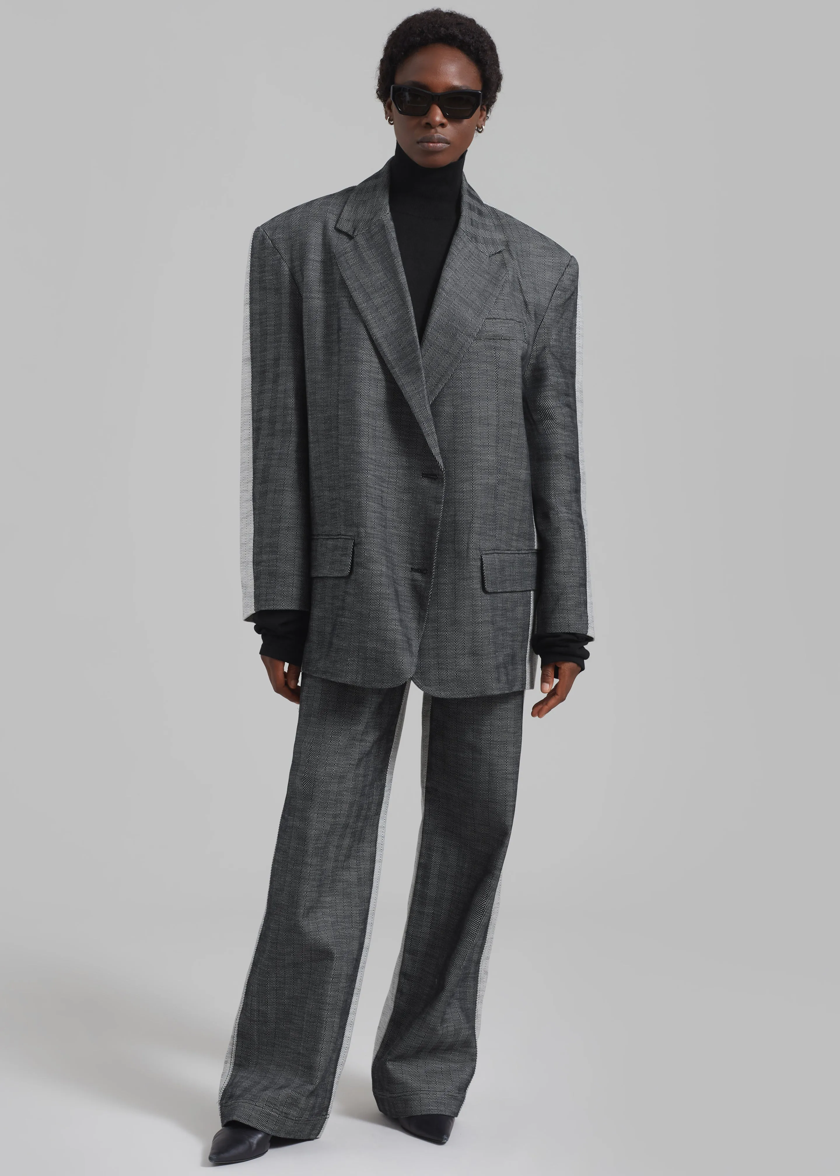 REMAIN Two Side Oversized Blazer - Black Comb sold by Frankie Shop product image thumbnail 2