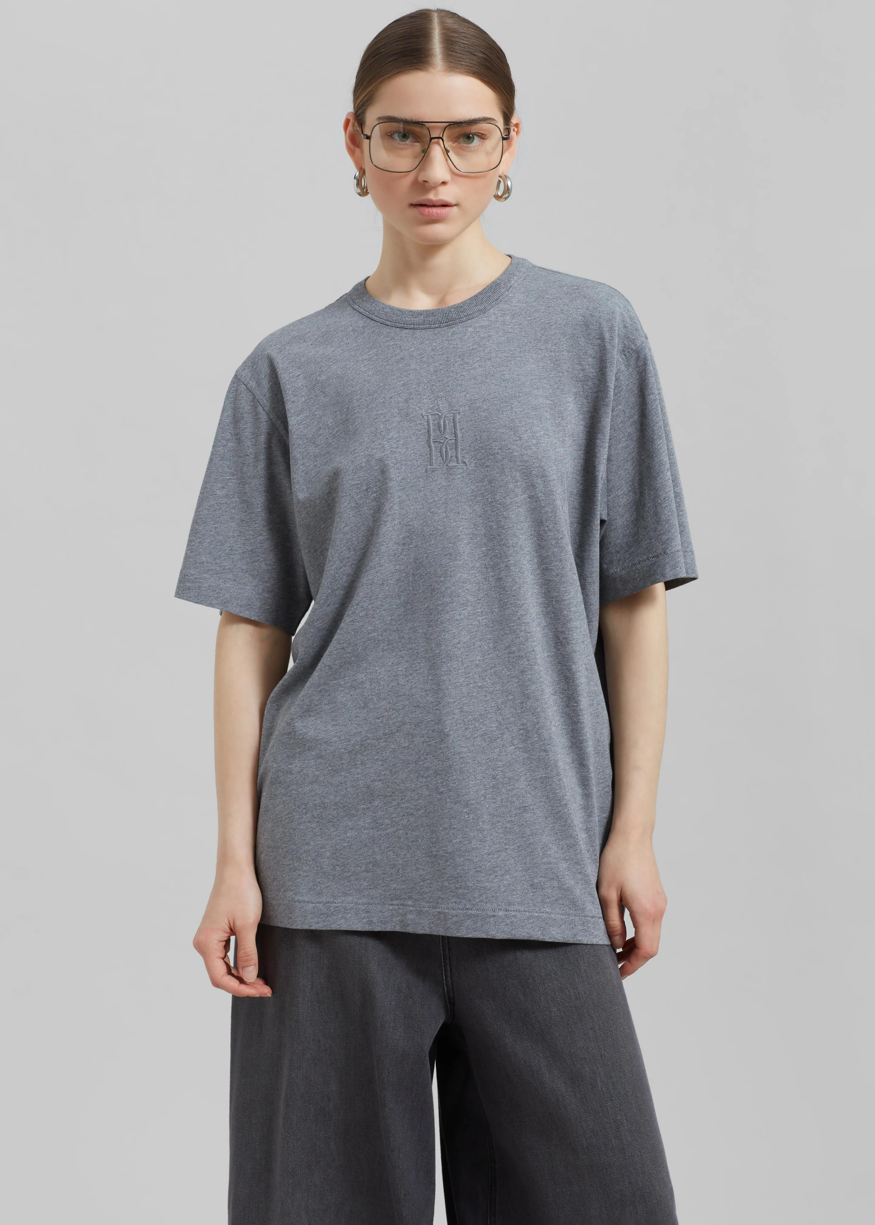 By Malene Birger Fayeh T-Shirt - Grey Melange sold by Frankie Shop