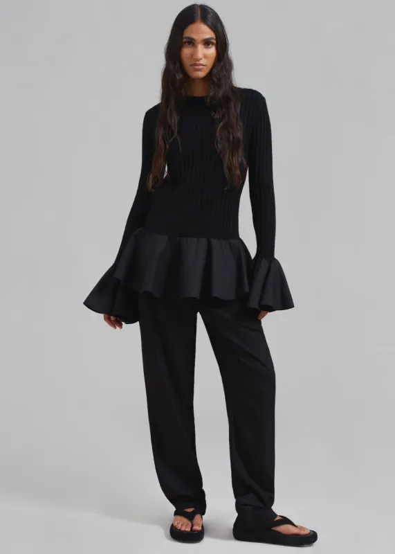 JW Anderson Contrast Woven Hem Underpinning - Black made by Frankie Shop