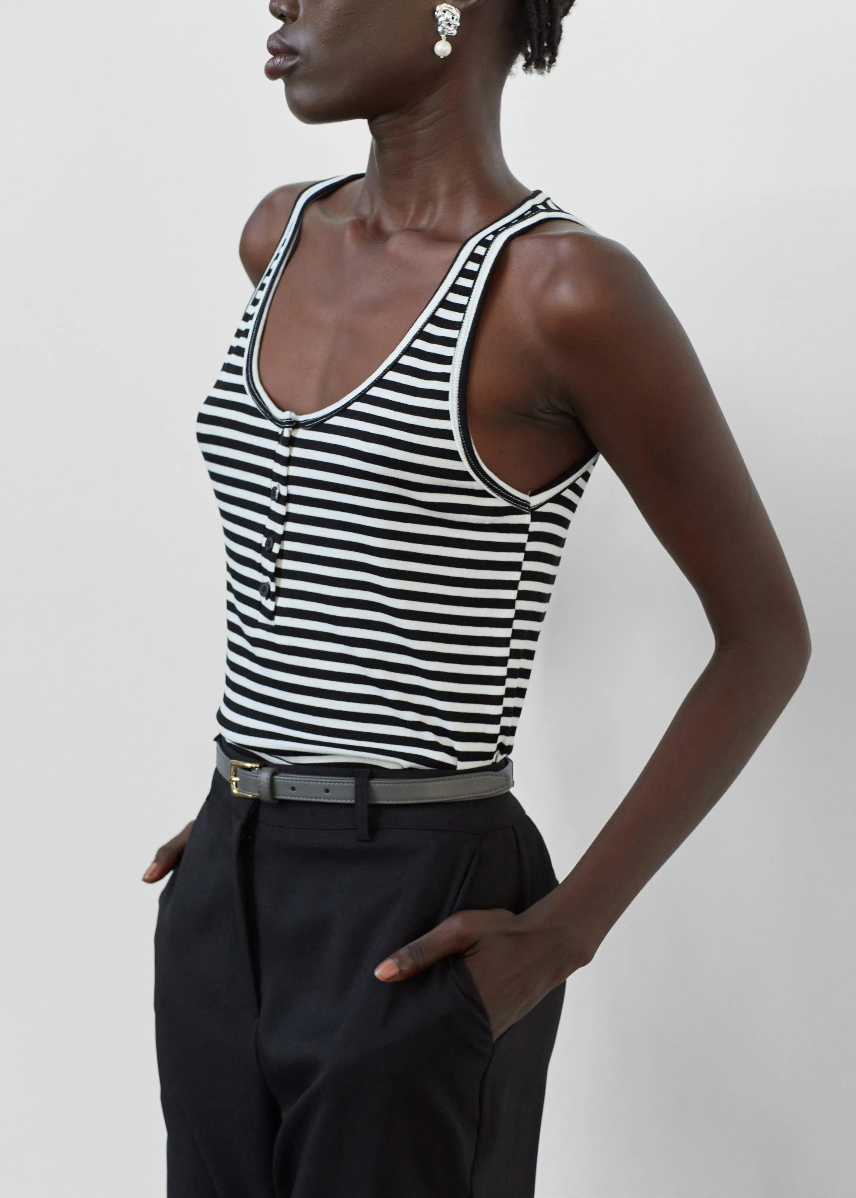 Daya Tank Top - Black/White Stripe sold by Frankie Shop product image thumbnail 2