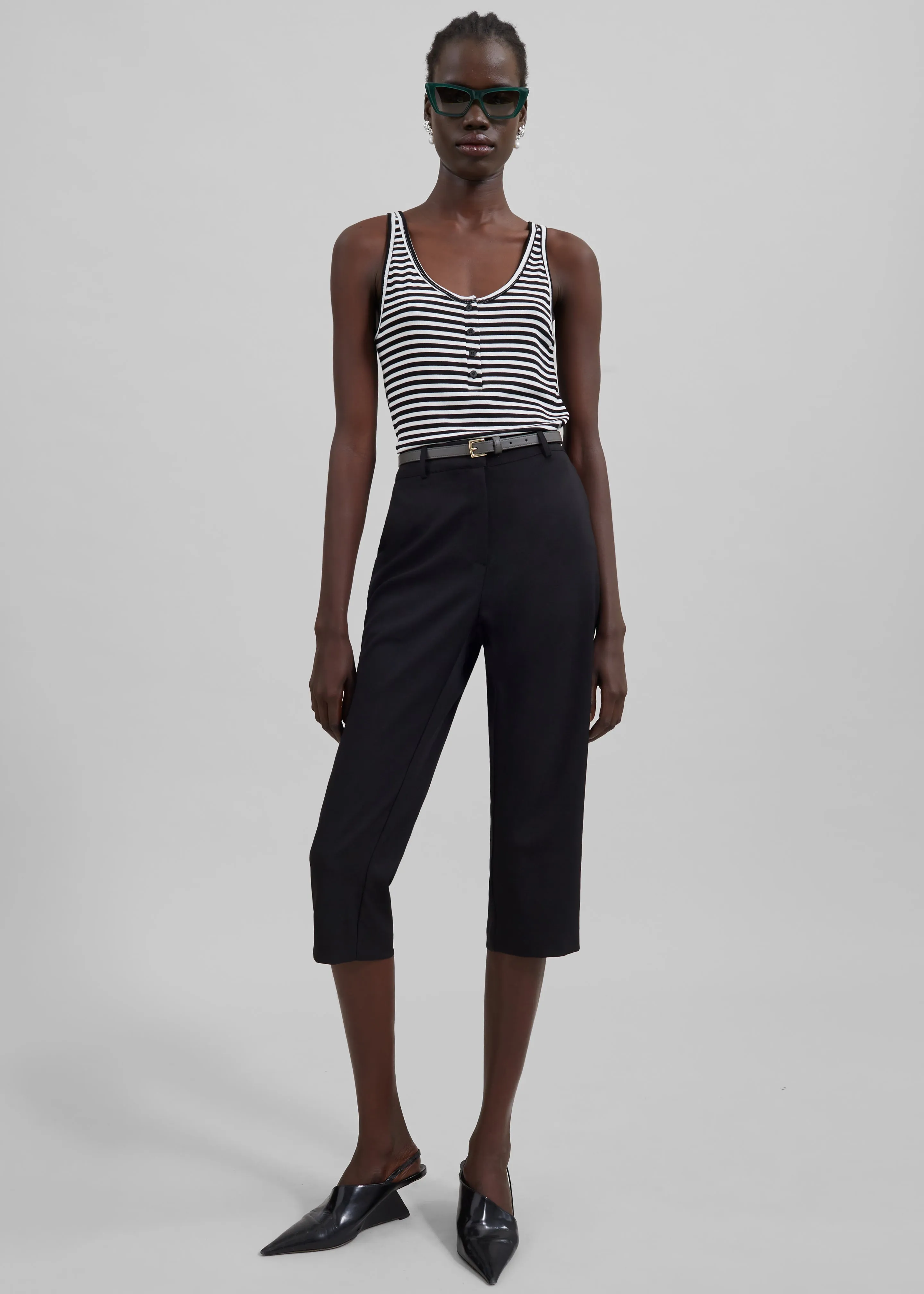 Daya Tank Top - Black/White Stripe sold by Frankie Shop product image thumbnail 3