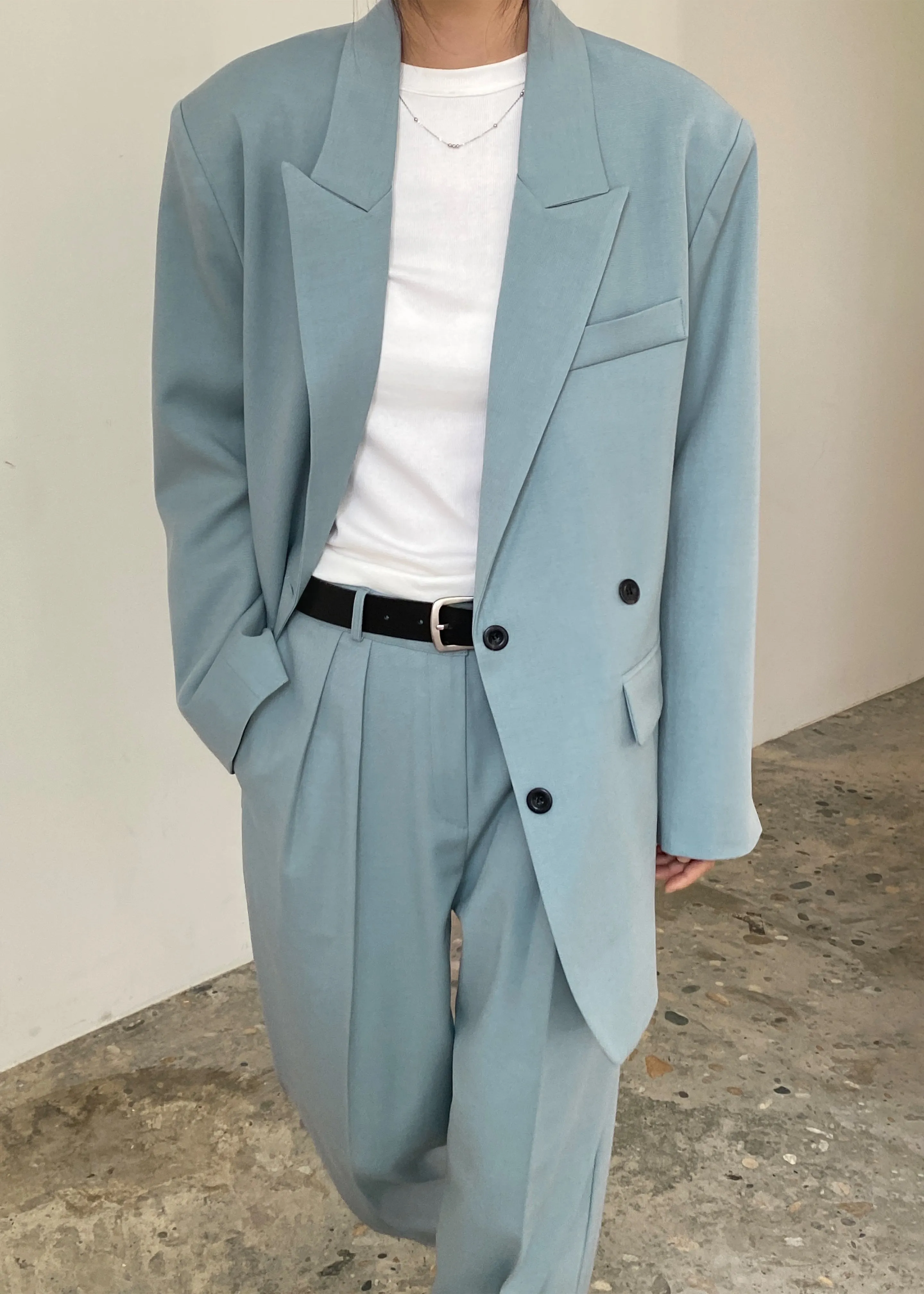 Spencer Blazer - Dusty Blue sold by Frankie Shop