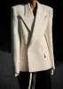 Keira Double Breasted Wool Blazer - Cream sold by Frankie Shop