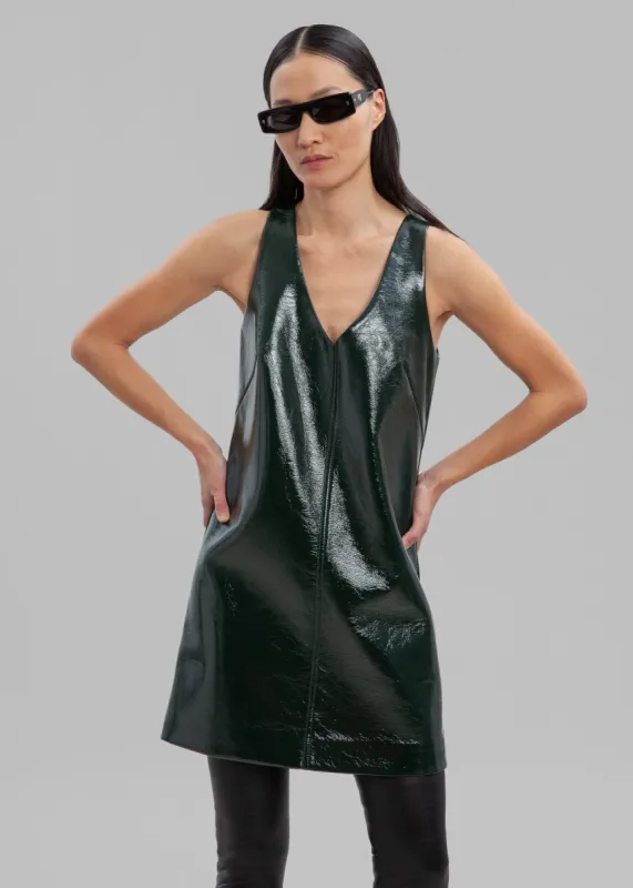 Proenza Schouler White Label Vinyl Shift Dress - Pine made by Proenza Schouler