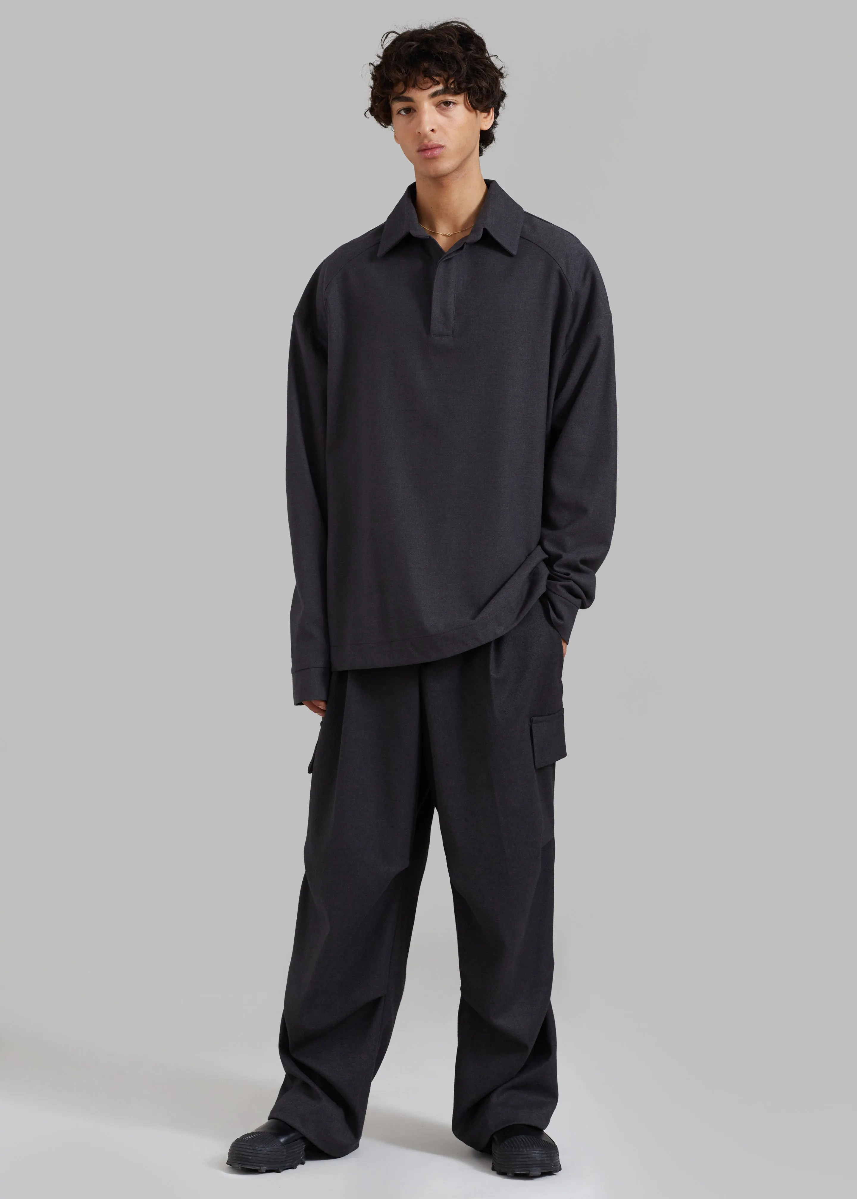 Dennis Drawstring Polo - Charcoal sold by Frankie Shop product image thumbnail 2