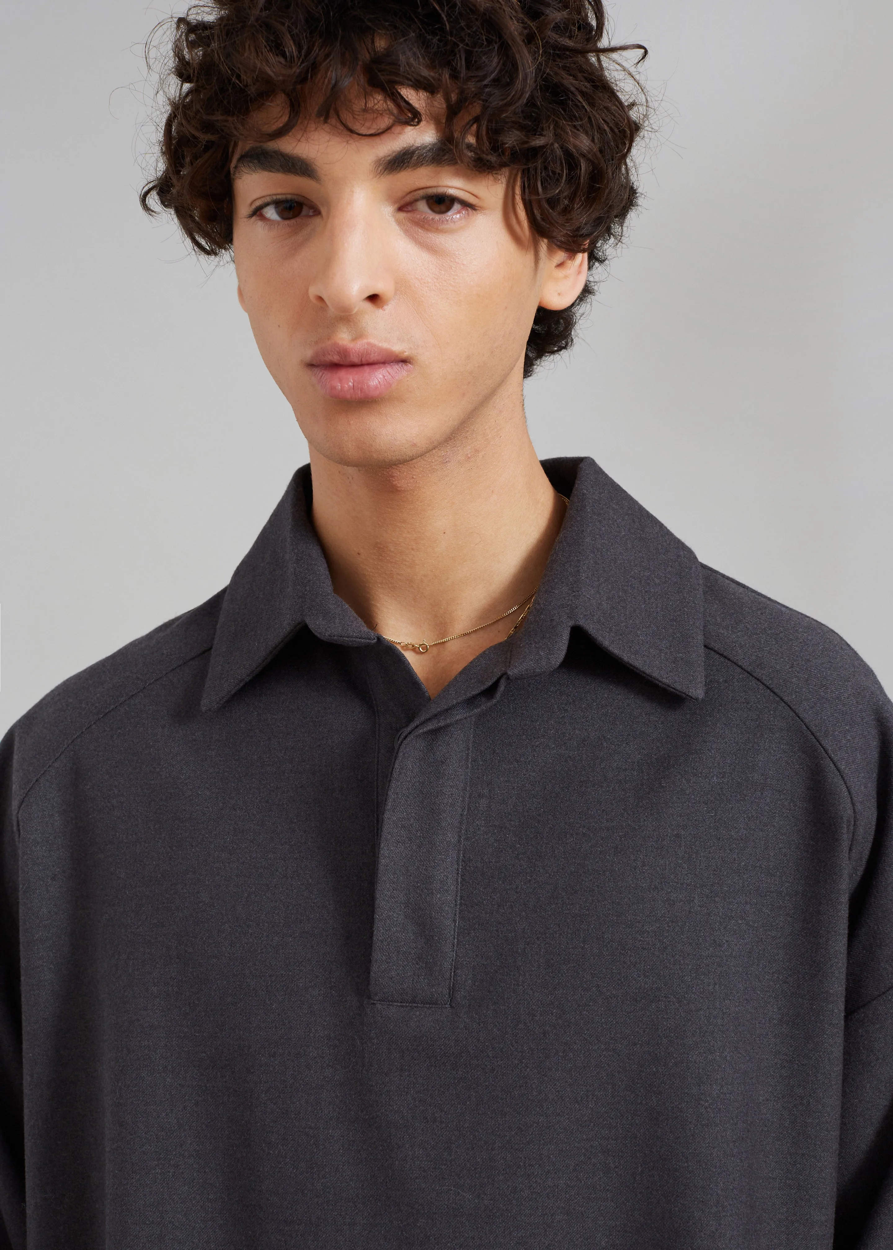 Dennis Drawstring Polo - Charcoal sold by Frankie Shop product image thumbnail 3