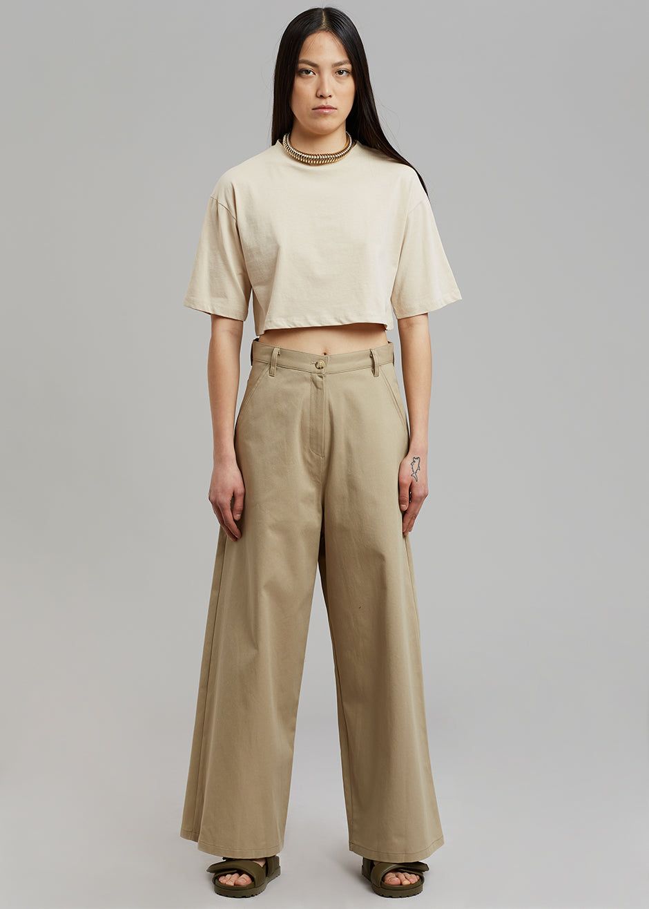 Karina Cropped T-Shirt - Sand sold by Frankie Shop product image thumbnail 4
