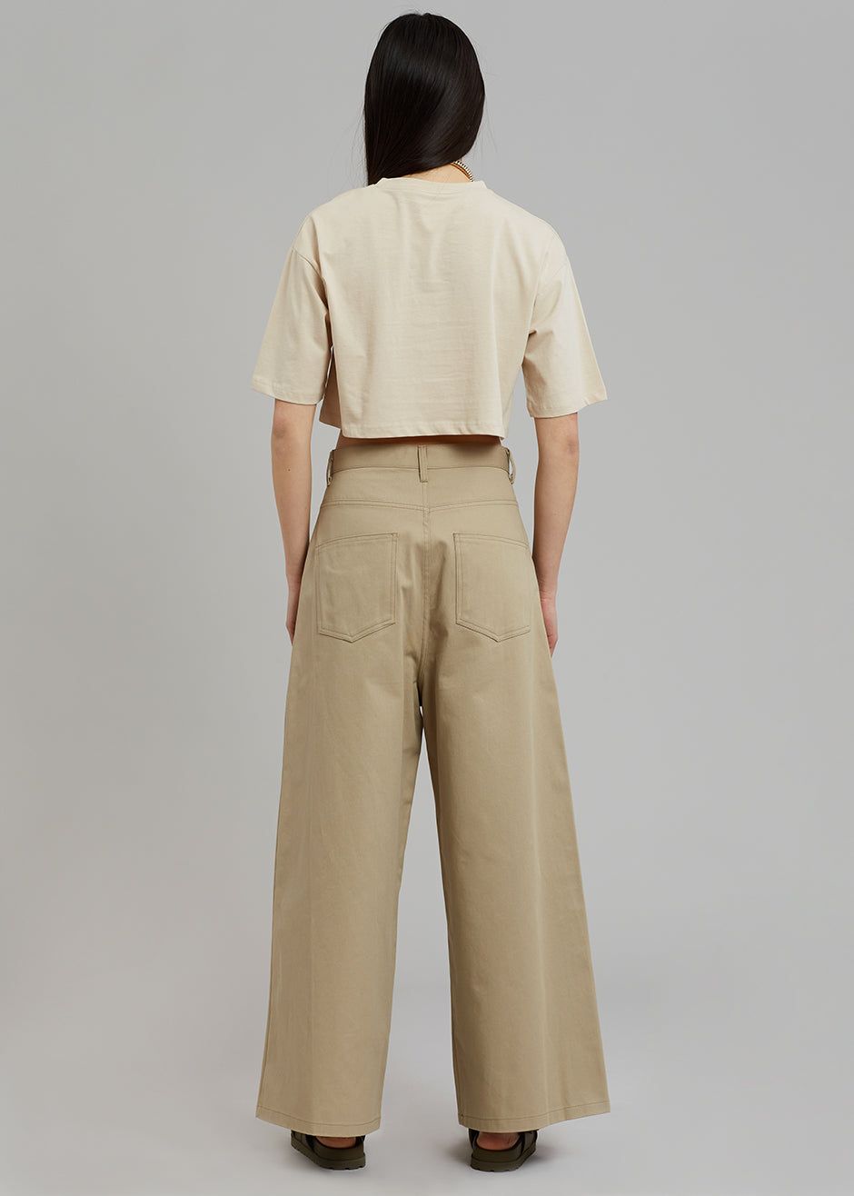 Karina Cropped T-Shirt - Sand sold by Frankie Shop product image thumbnail 5