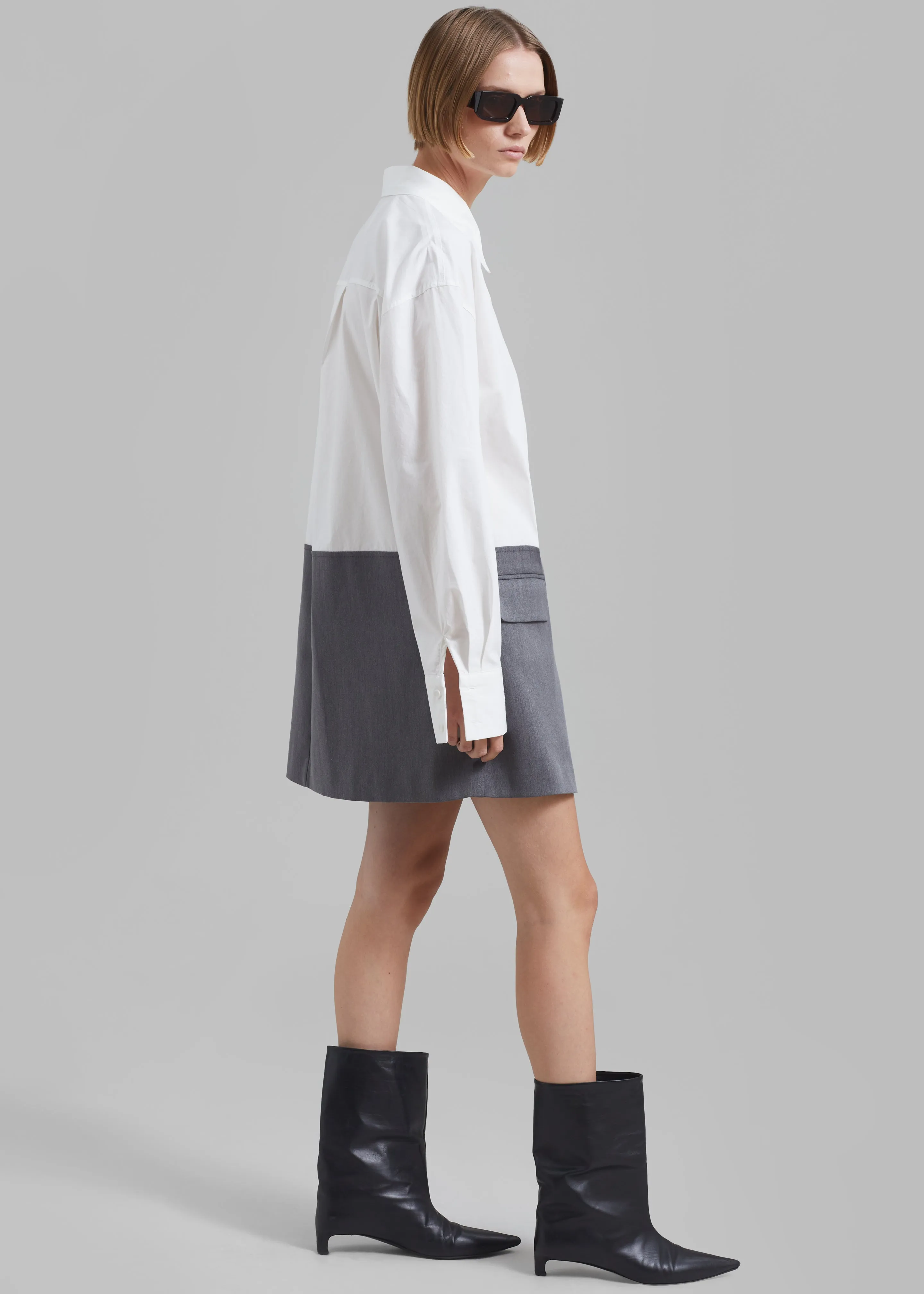 Marissa Shirt Dress - White/Grey sold by Frankie Shop product image thumbnail 5