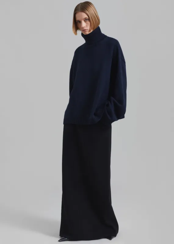 Malvo Long Wool Pencil Skirt - Black made by Frankie Shop
