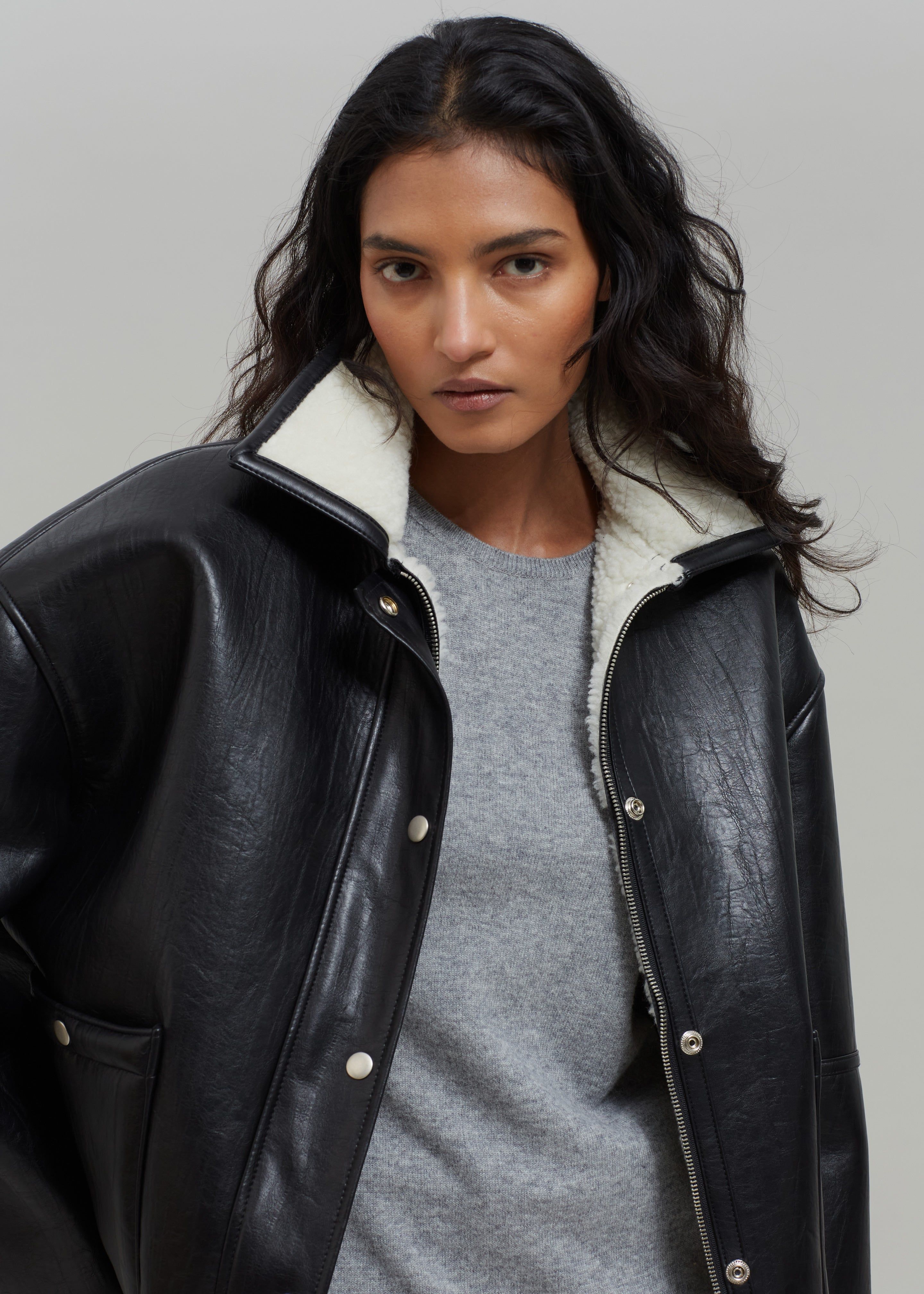 Arin Faux Leather Jacket - Black sold by Frankie Shop product image thumbnail 4