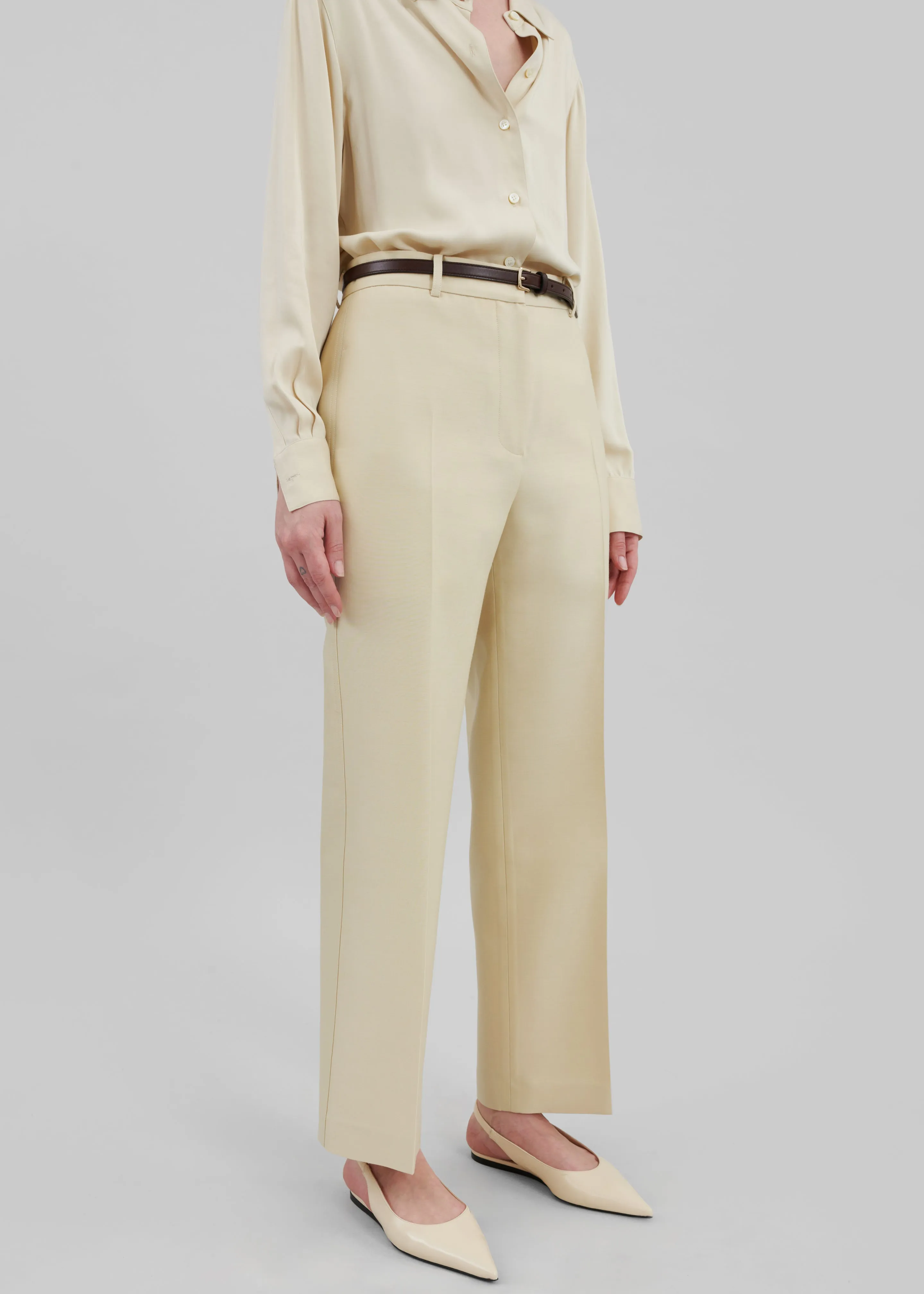 Emra Silk Trousers - Pale Yellow sold by Frankie Shop product image thumbnail 4