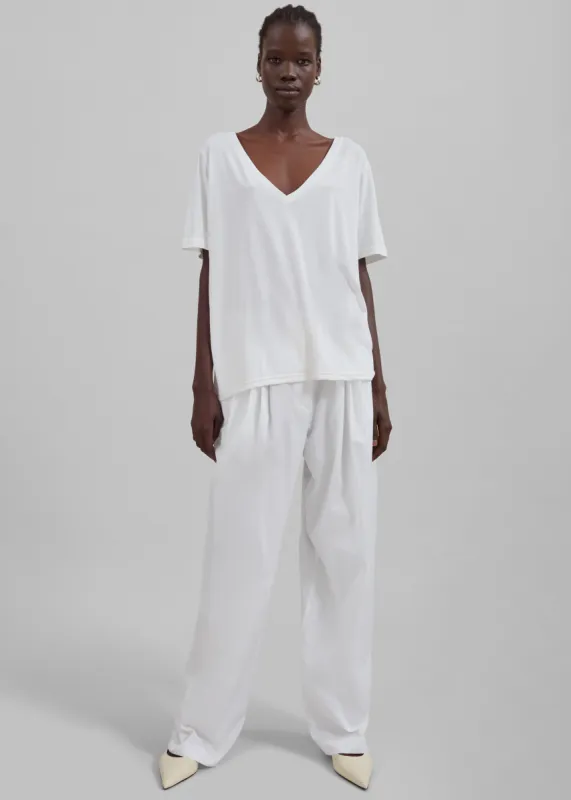 Asten V-Neck T-Shirt - White sold by Frankie Shop
