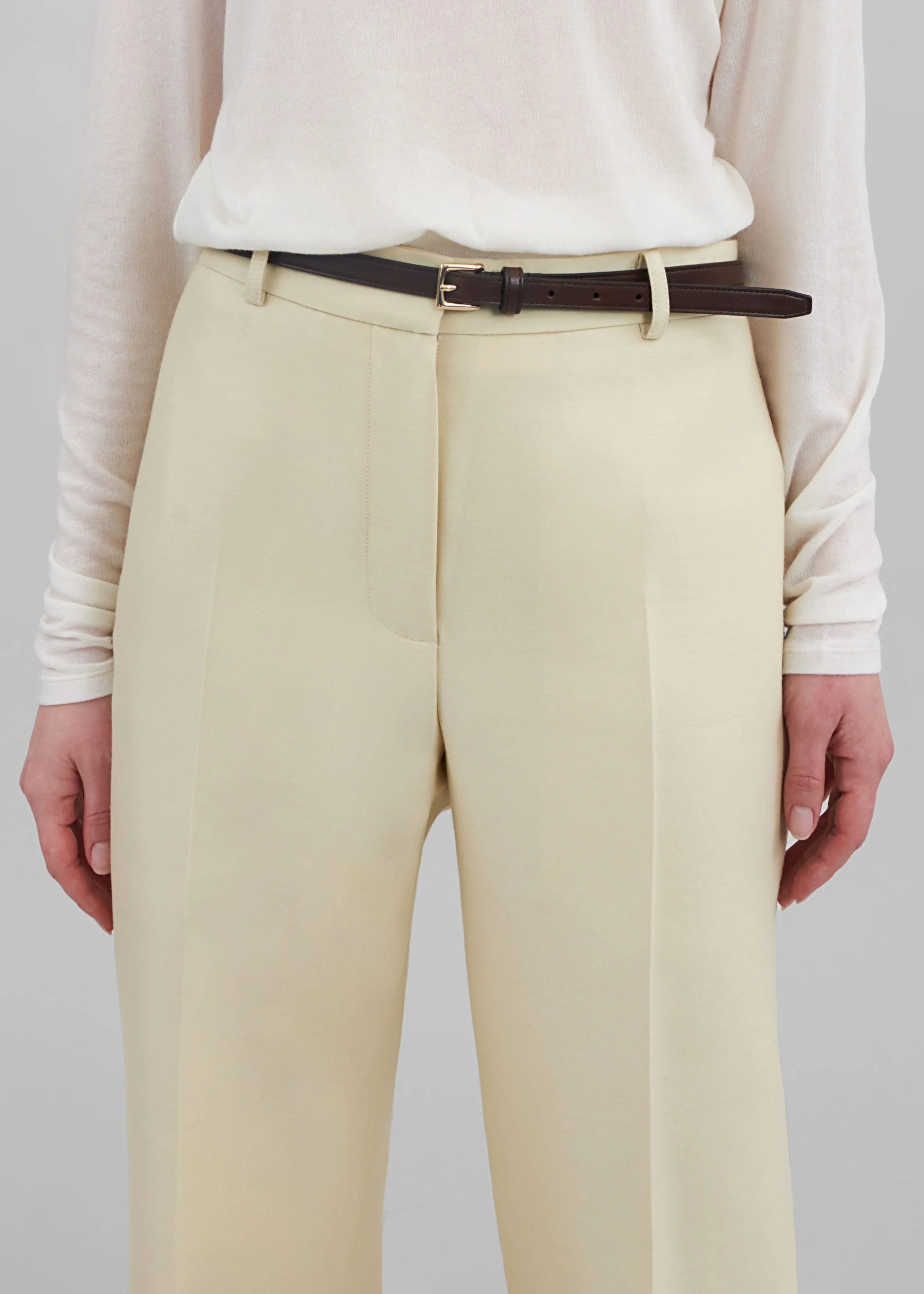 Emra Silk Trousers - Pale Yellow sold by Frankie Shop product image thumbnail 5