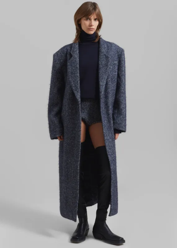 Christopher Esber Luminary Full Length Coat - Ink/White sold by Frankie Shop