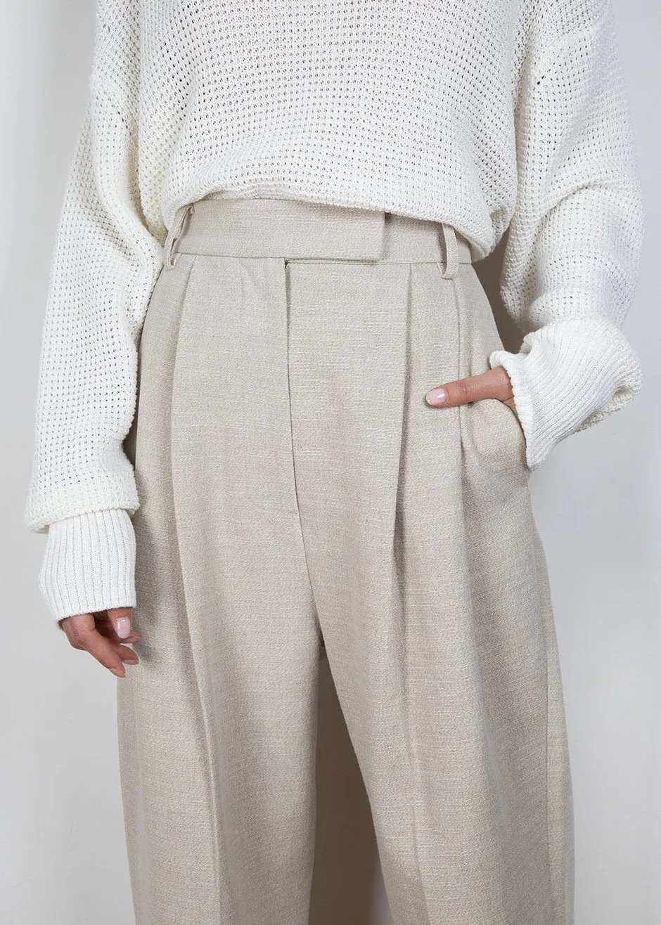 Pace Pleated Linen Blend Pants - Sand sold by Frankie Shop product image thumbnail 5