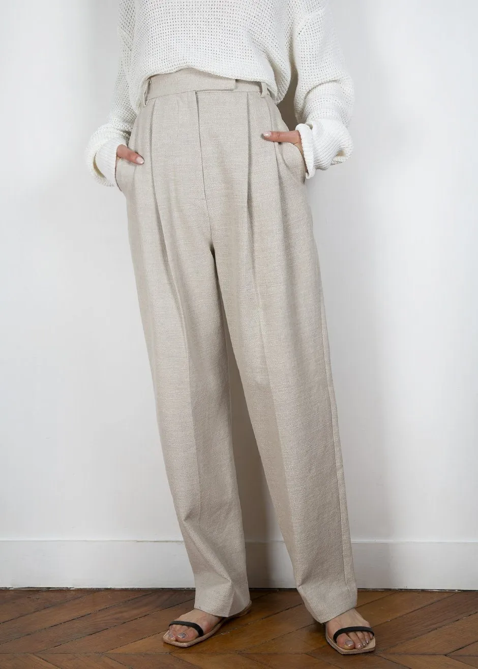Pace Pleated Linen Blend Pants - Sand sold by Frankie Shop product image thumbnail 4