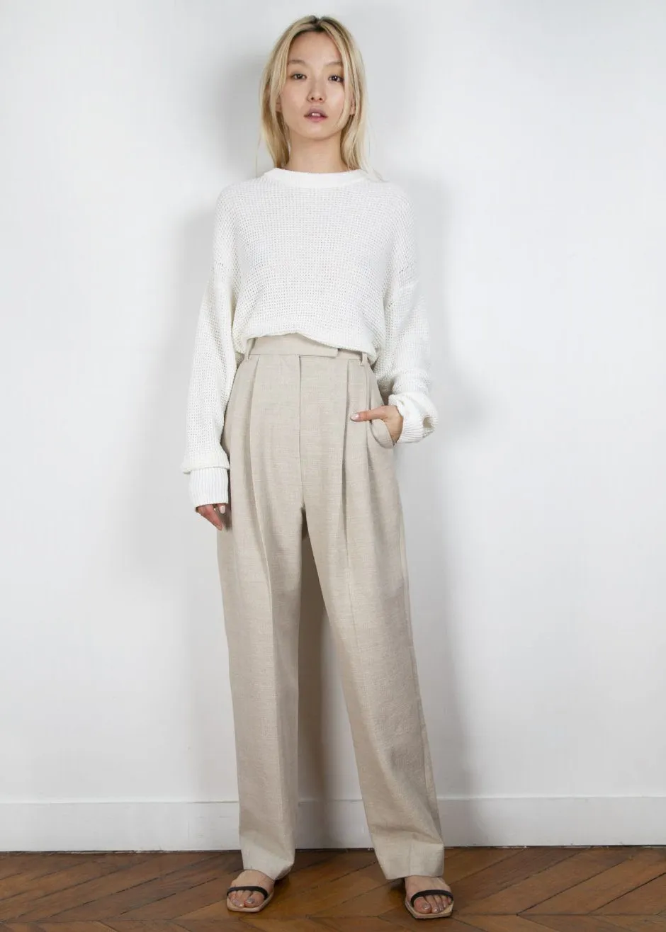 Pace Pleated Linen Blend Pants - Sand sold by Frankie Shop product image thumbnail 3