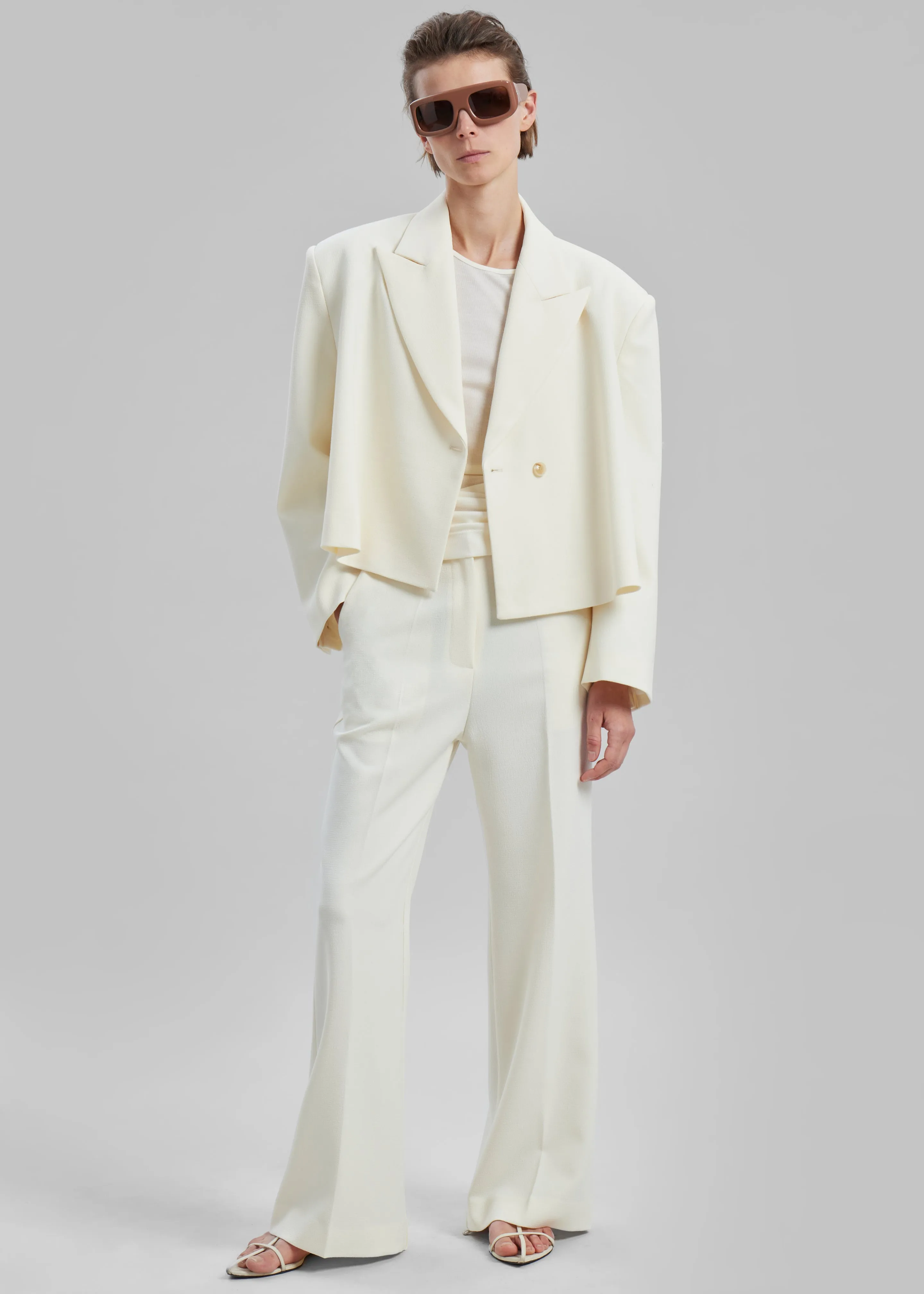 Layne Cropped Blazer - Off White sold by Frankie Shop product image thumbnail 4