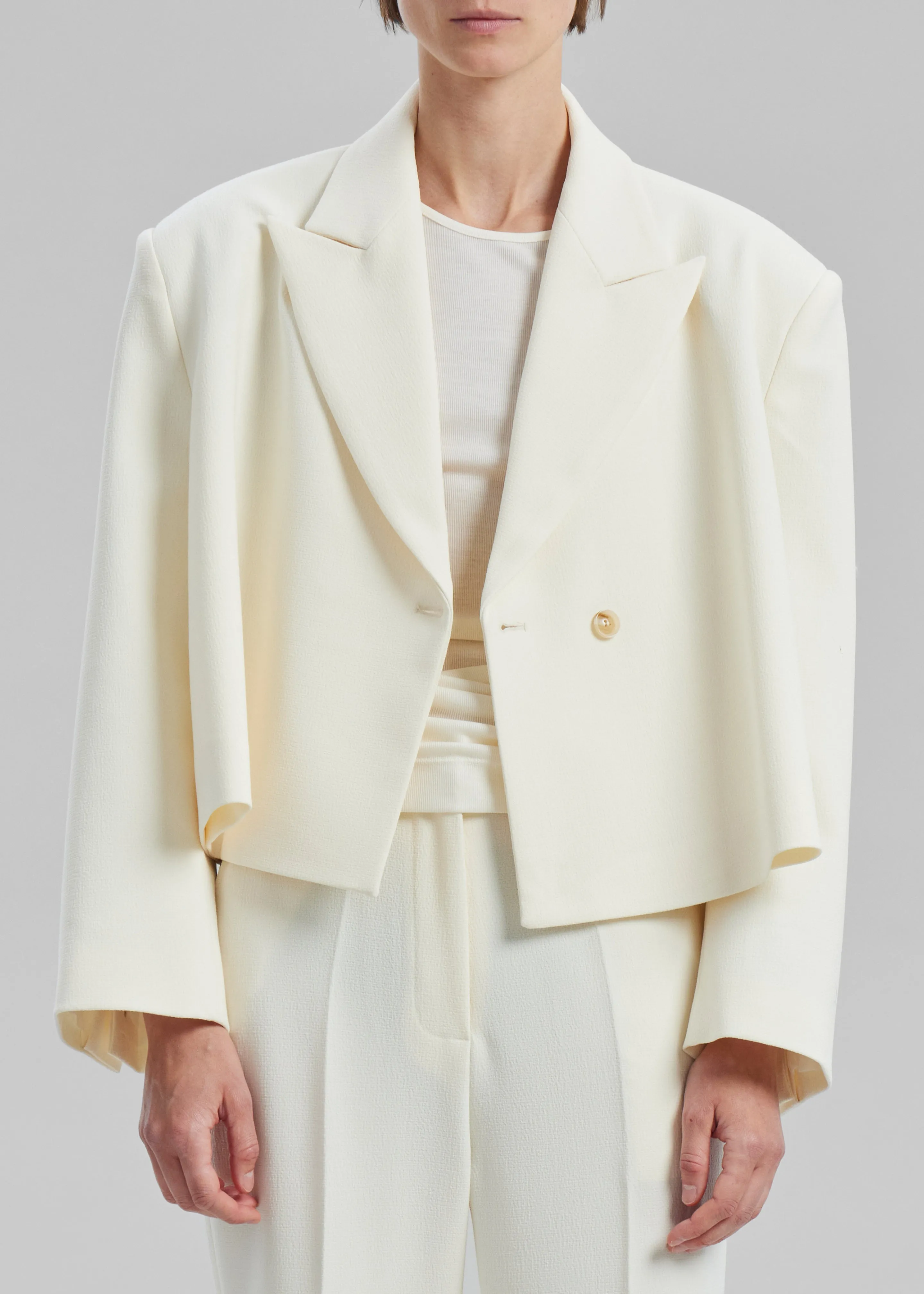 Layne Cropped Blazer - Off White sold by Frankie Shop product image thumbnail 3