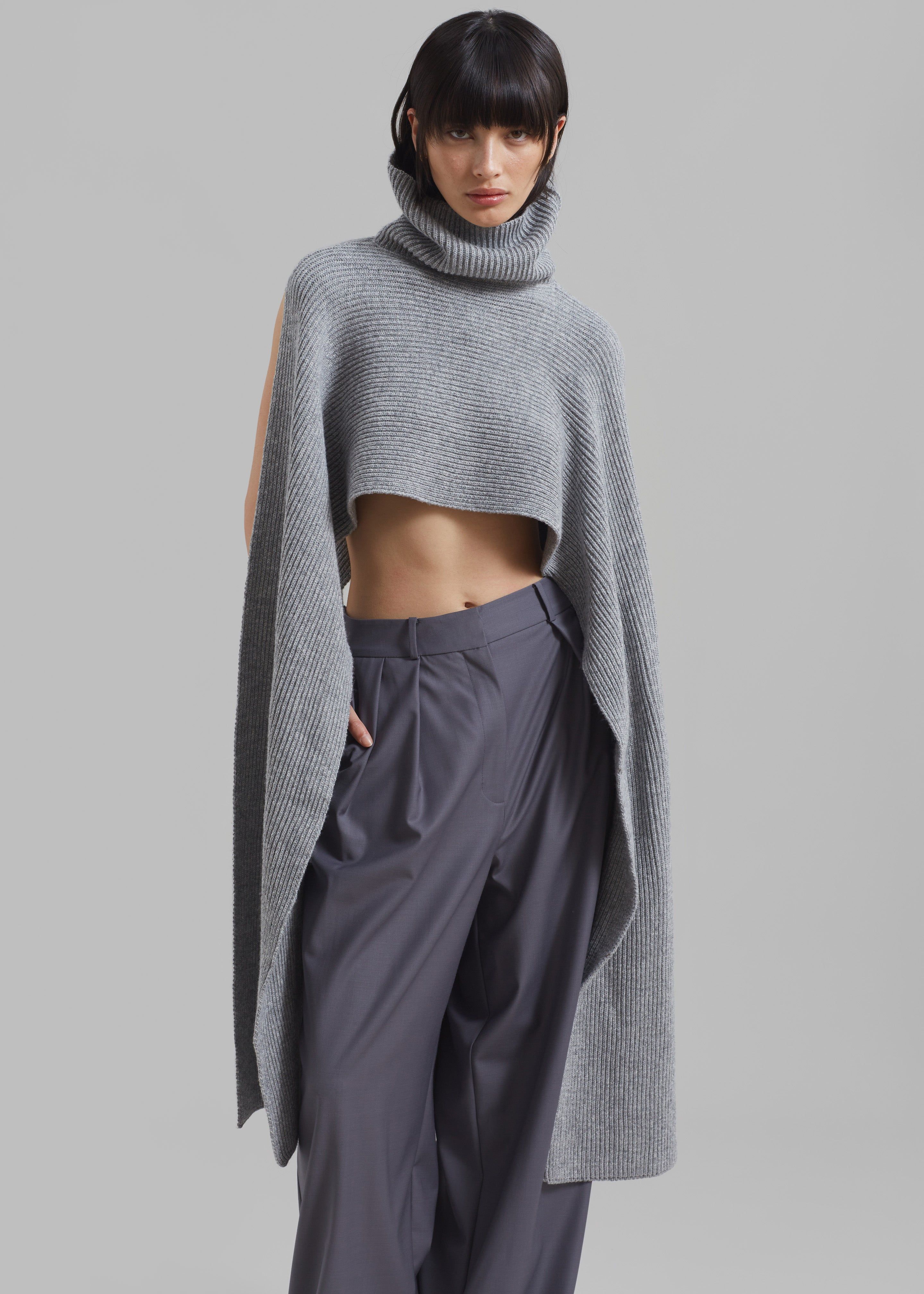 Bobbie Cropped Turtleneck Poncho - Grey sold by Frankie Shop product image thumbnail 4