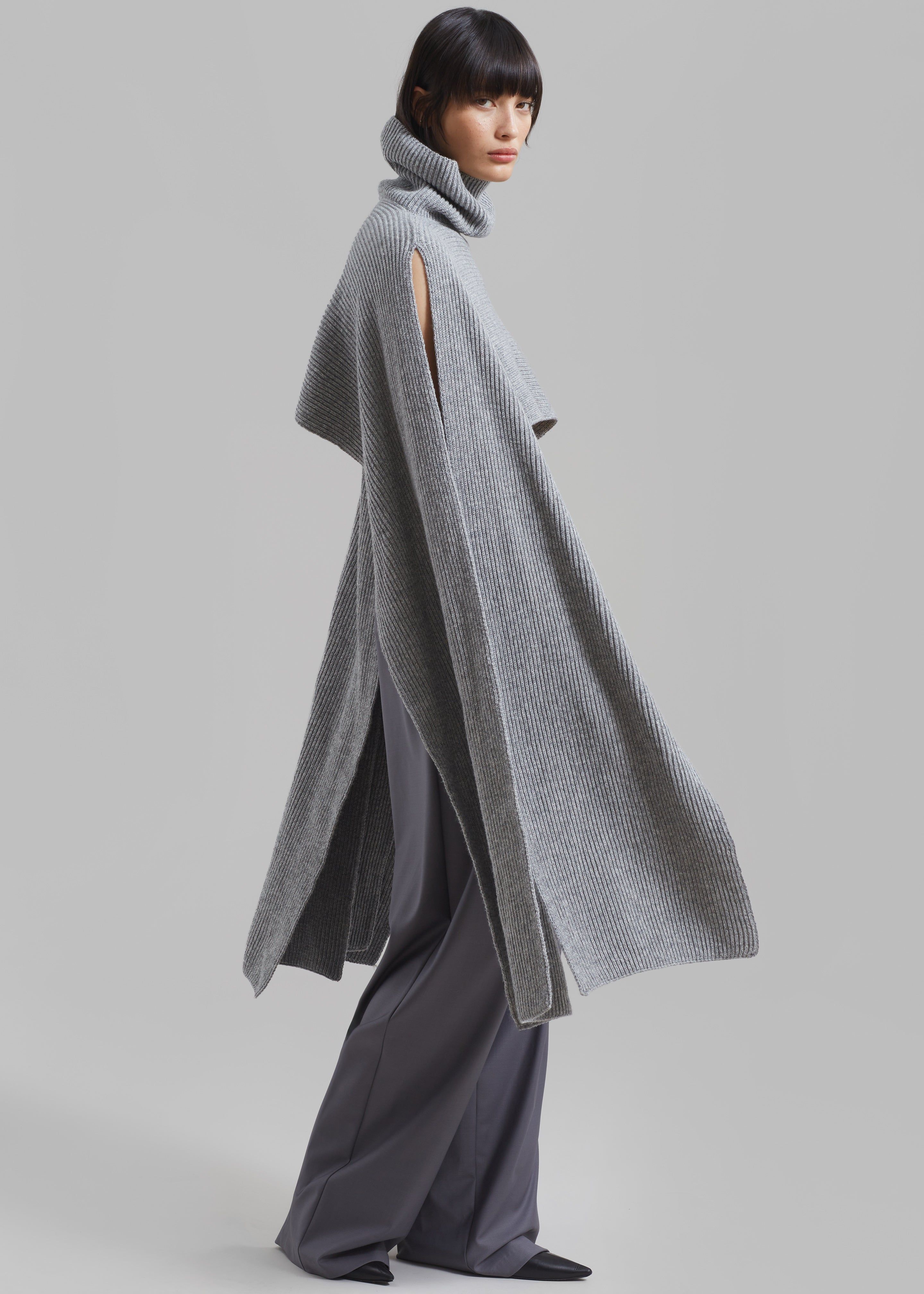 Bobbie Cropped Turtleneck Poncho - Grey sold by Frankie Shop product image thumbnail 3