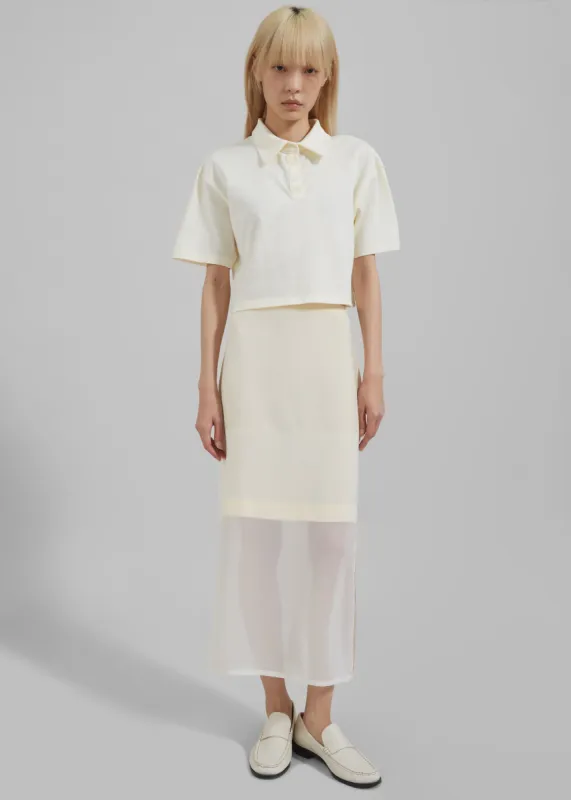 Dawson Cropped Polo - Beige sold by Frankie Shop