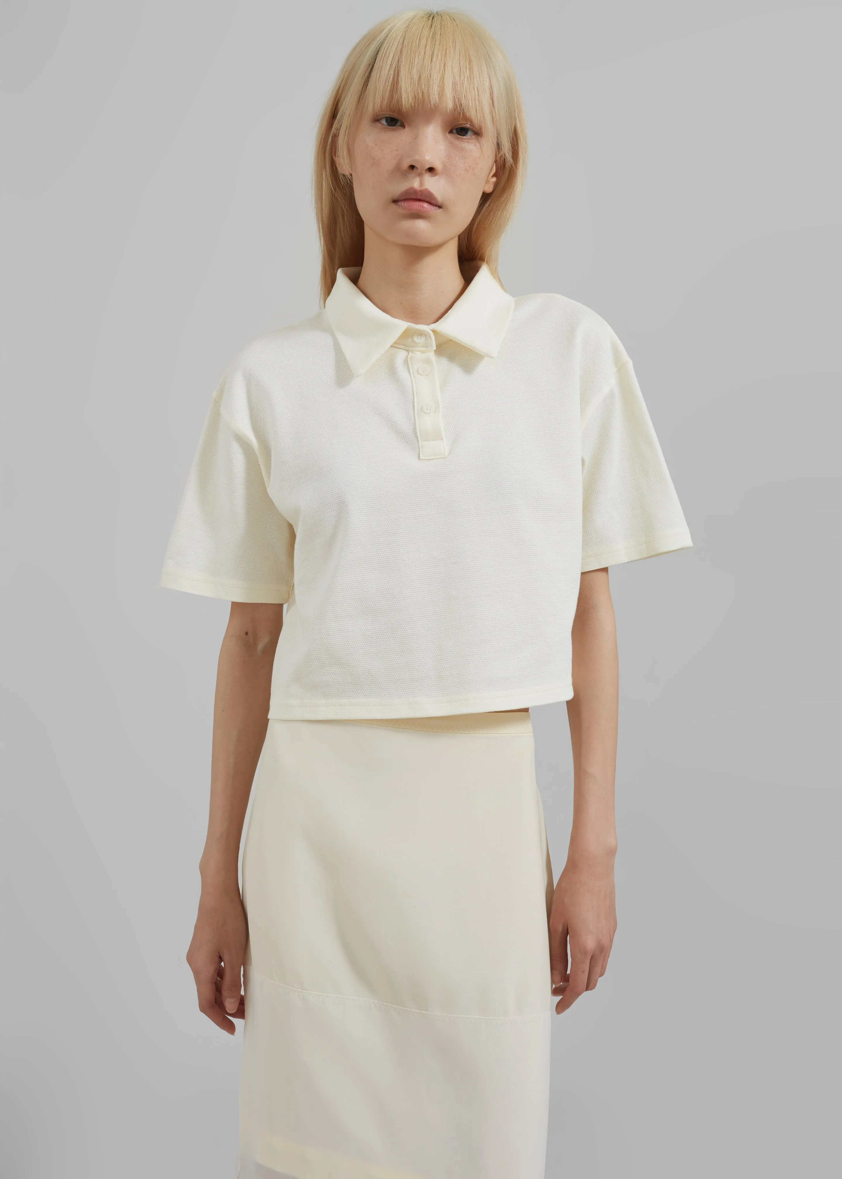 Dawson Cropped Polo - Beige sold by Frankie Shop product image thumbnail 2