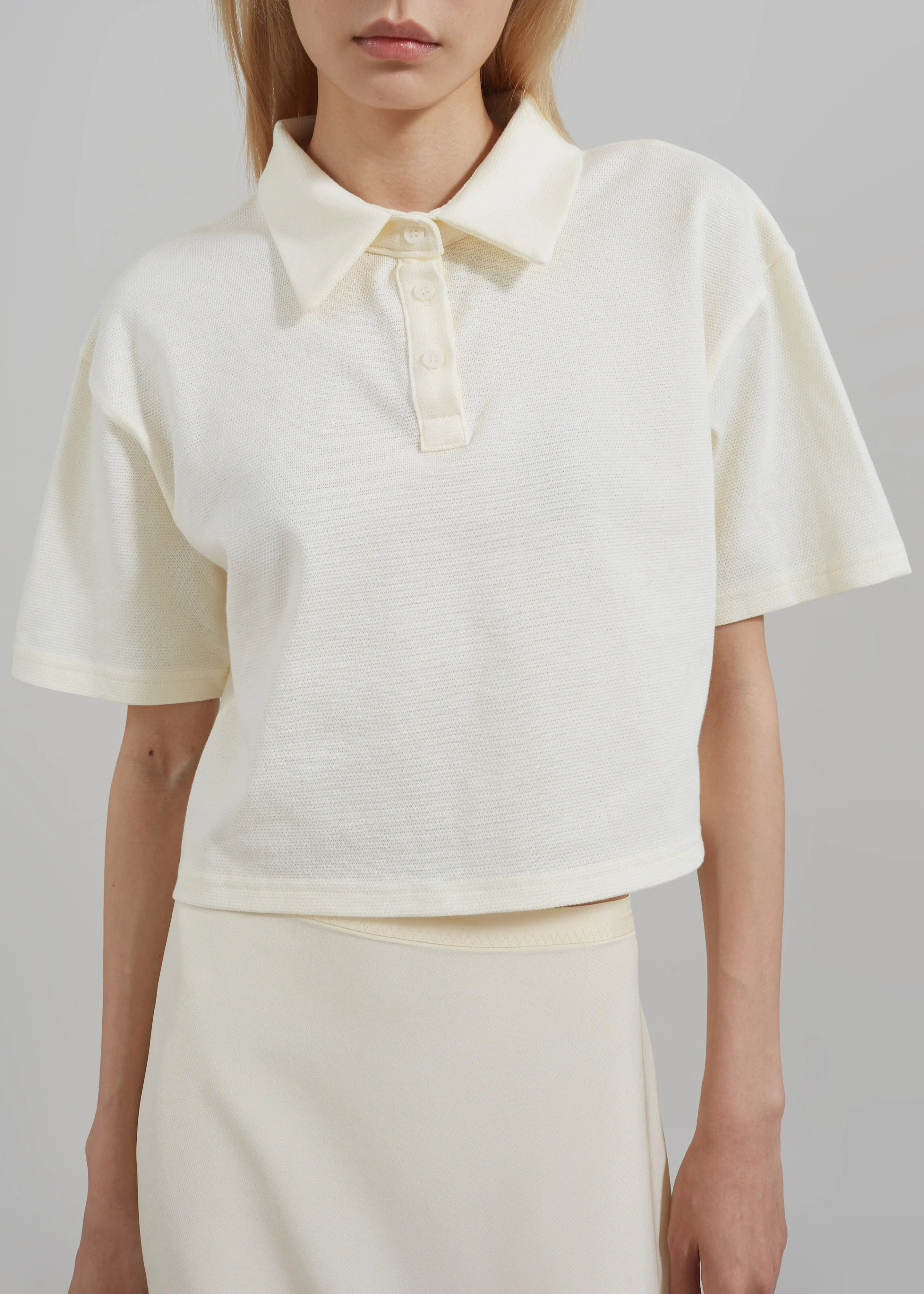 Dawson Cropped Polo - Beige sold by Frankie Shop product image thumbnail 4