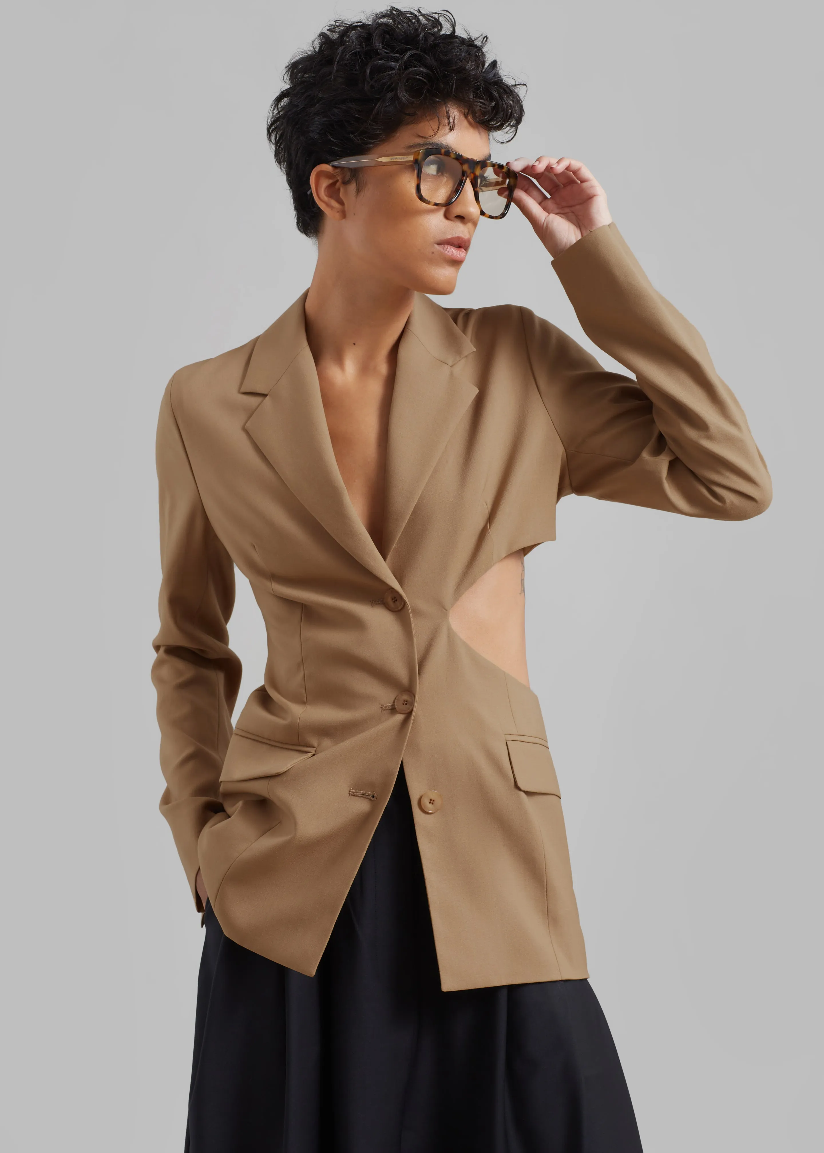 Low Classic Sleek Slim Blazer - Beige sold by Frankie Shop