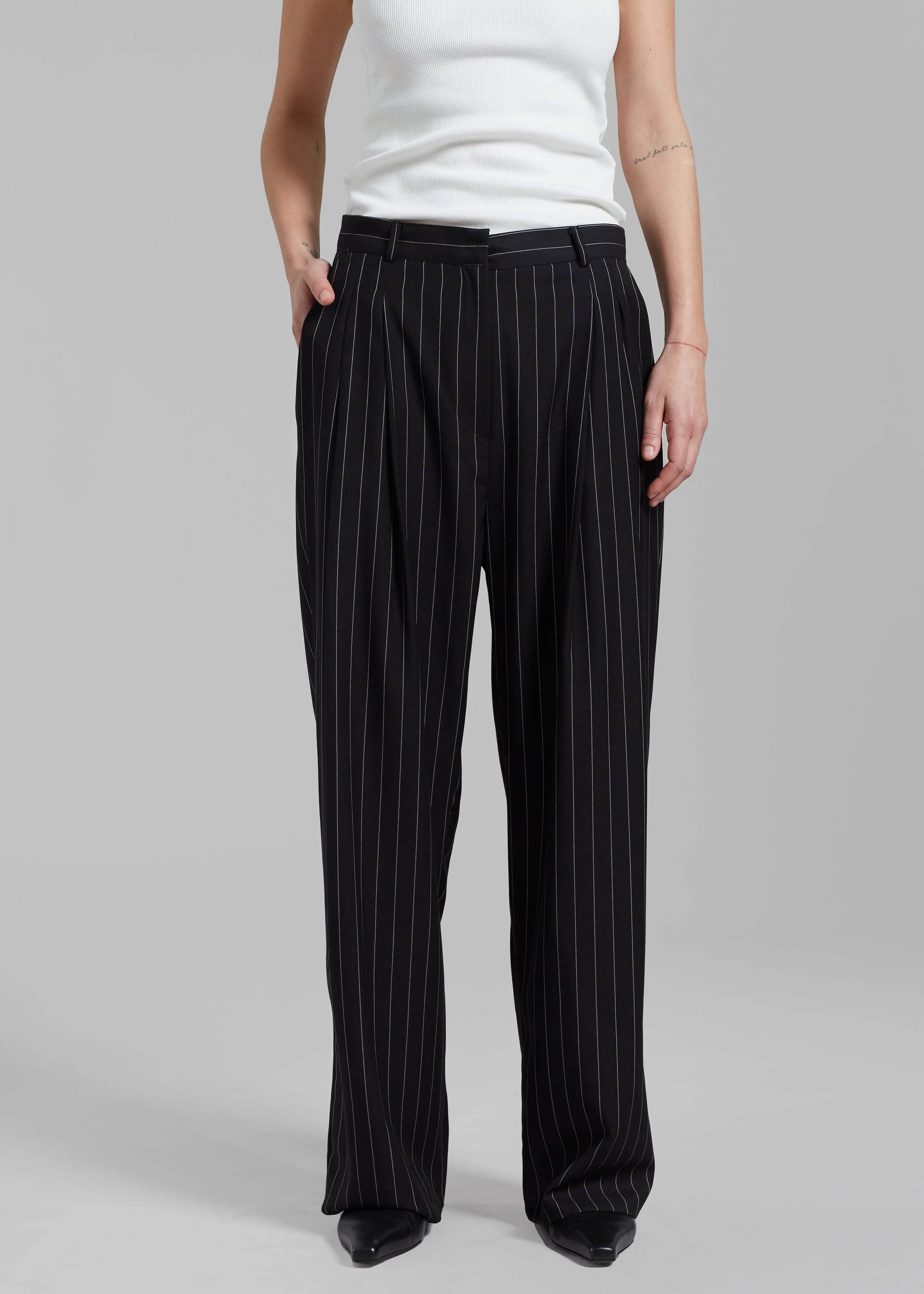 Sybil Trousers - Black Pinstripe sold by Frankie Shop product image thumbnail 3