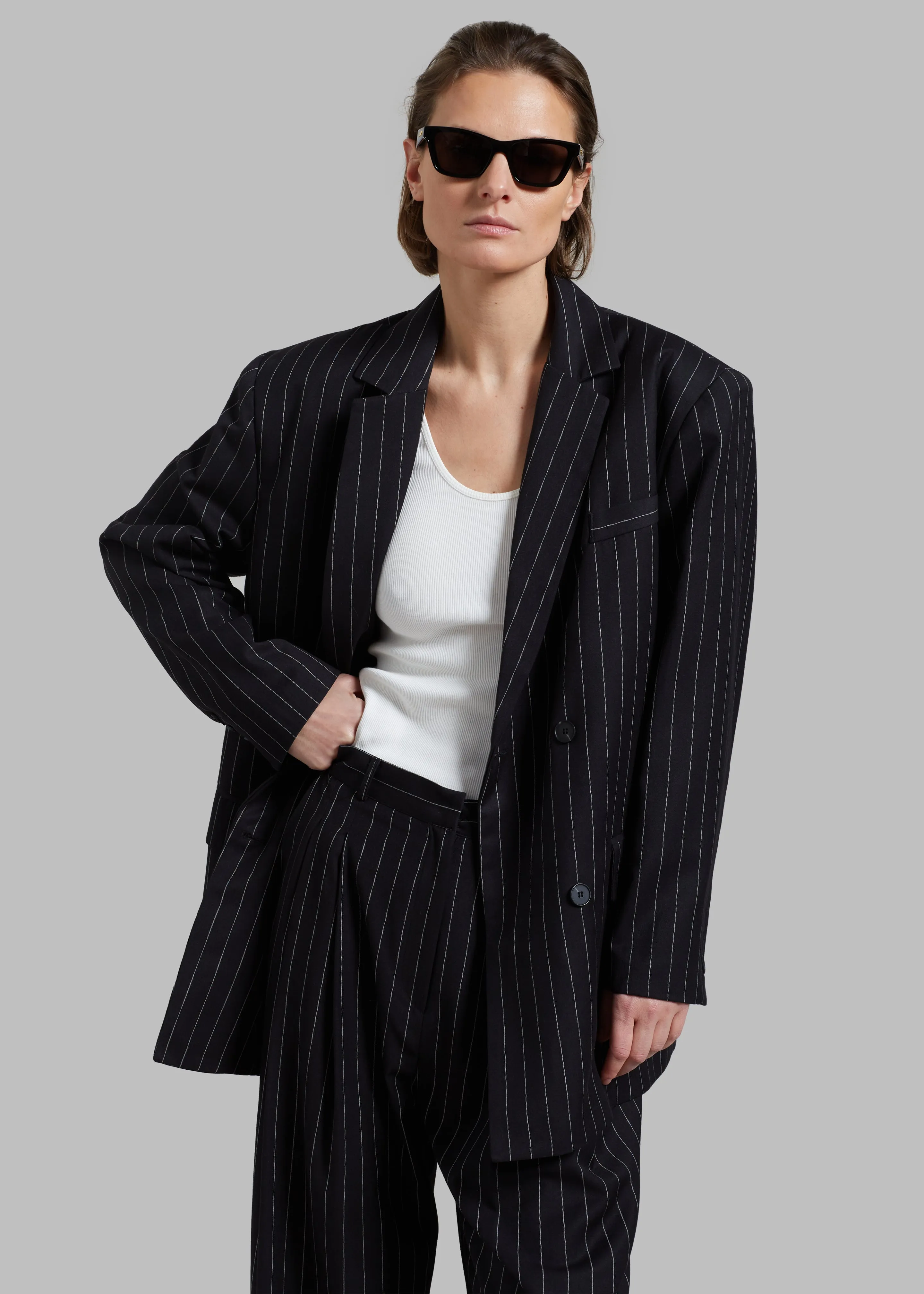 Sybil Trousers - Black Pinstripe sold by Frankie Shop product image thumbnail 5