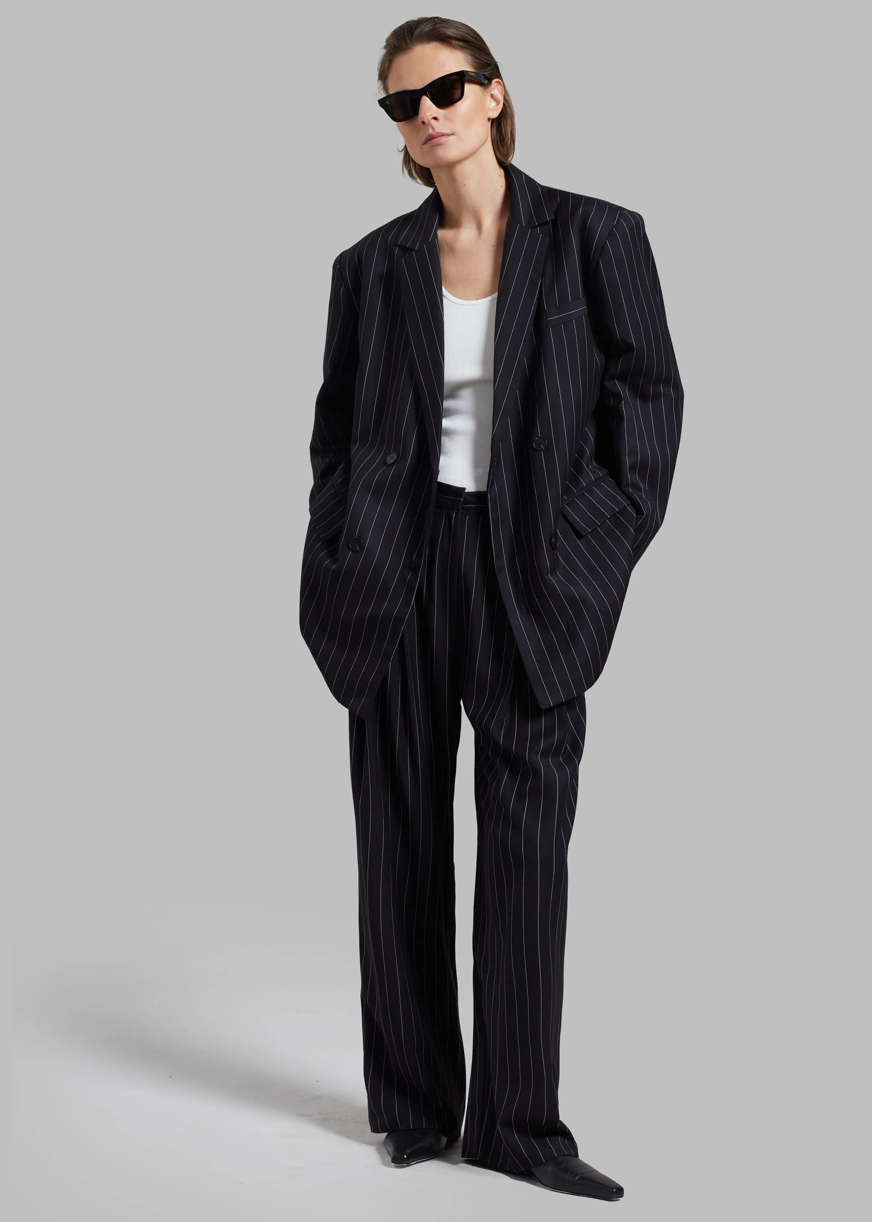 Sybil Trousers - Black Pinstripe sold by Frankie Shop product image thumbnail 2