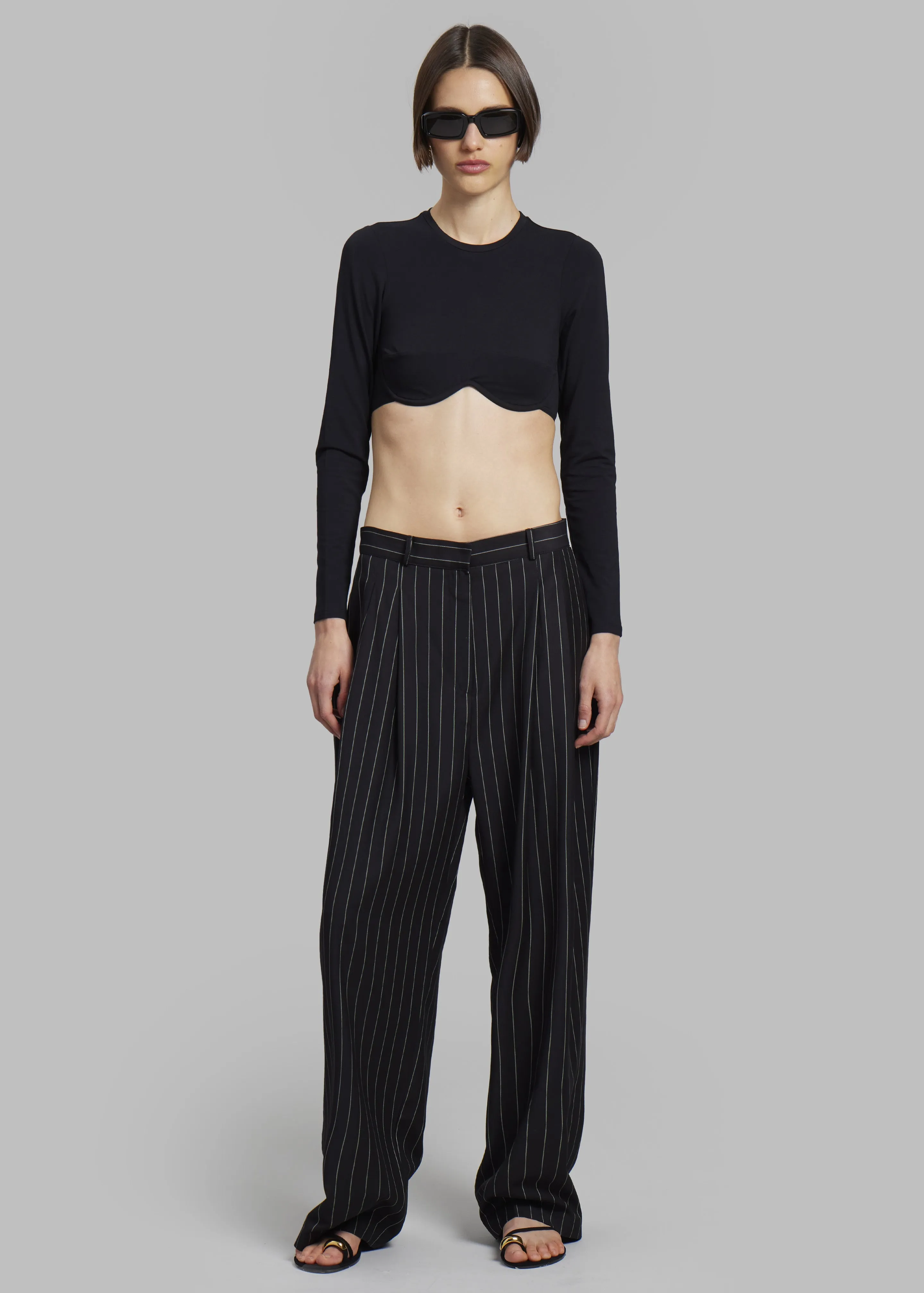 Sybil Trousers - Black Pinstripe sold by Frankie Shop