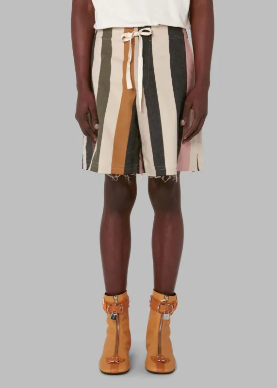JW Anderson Wide Leg Shorts - Flax/Multi made by J.W. Anderson