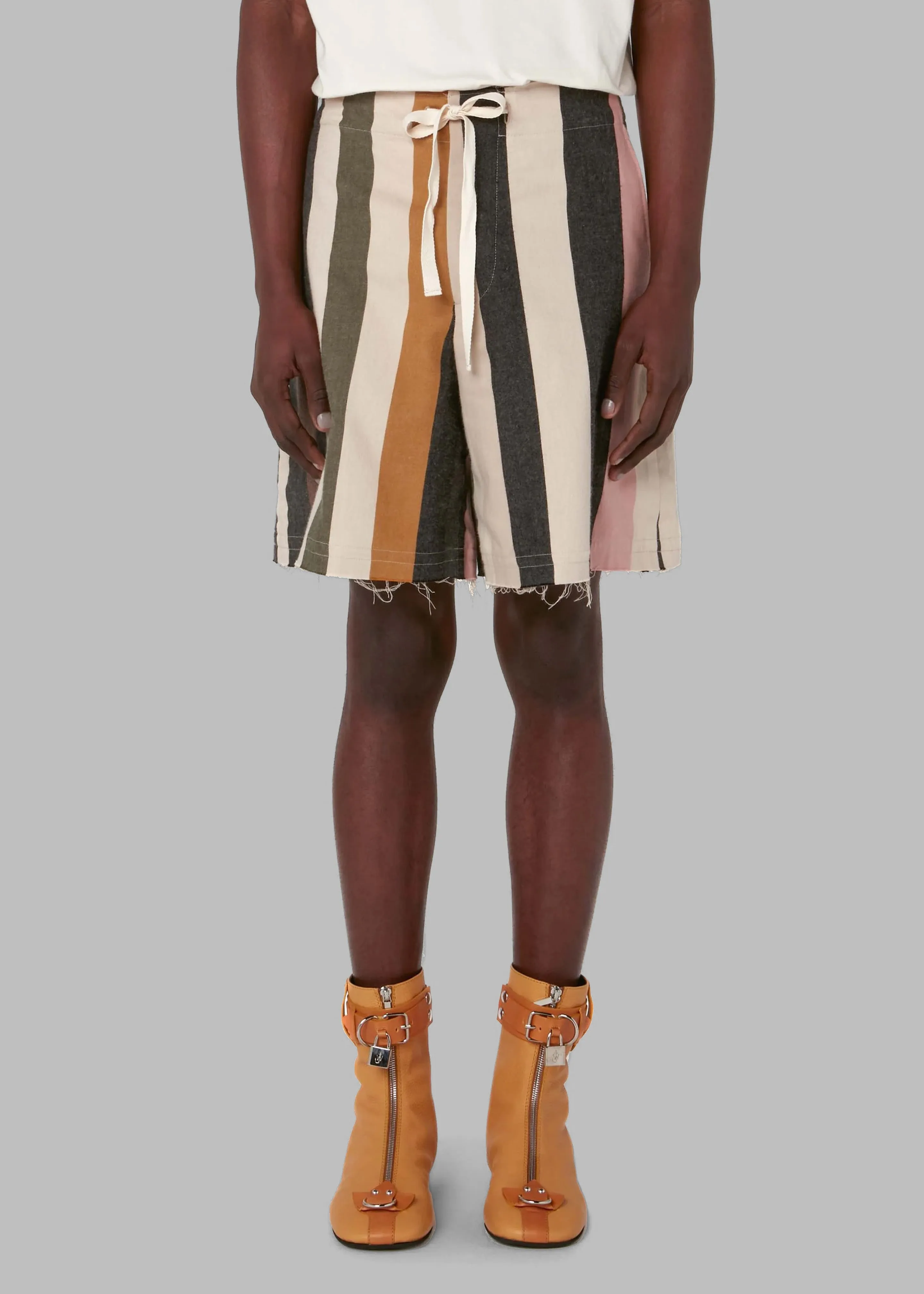 JW Anderson Wide Leg Shorts - Flax/Multi sold by Frankie Shop