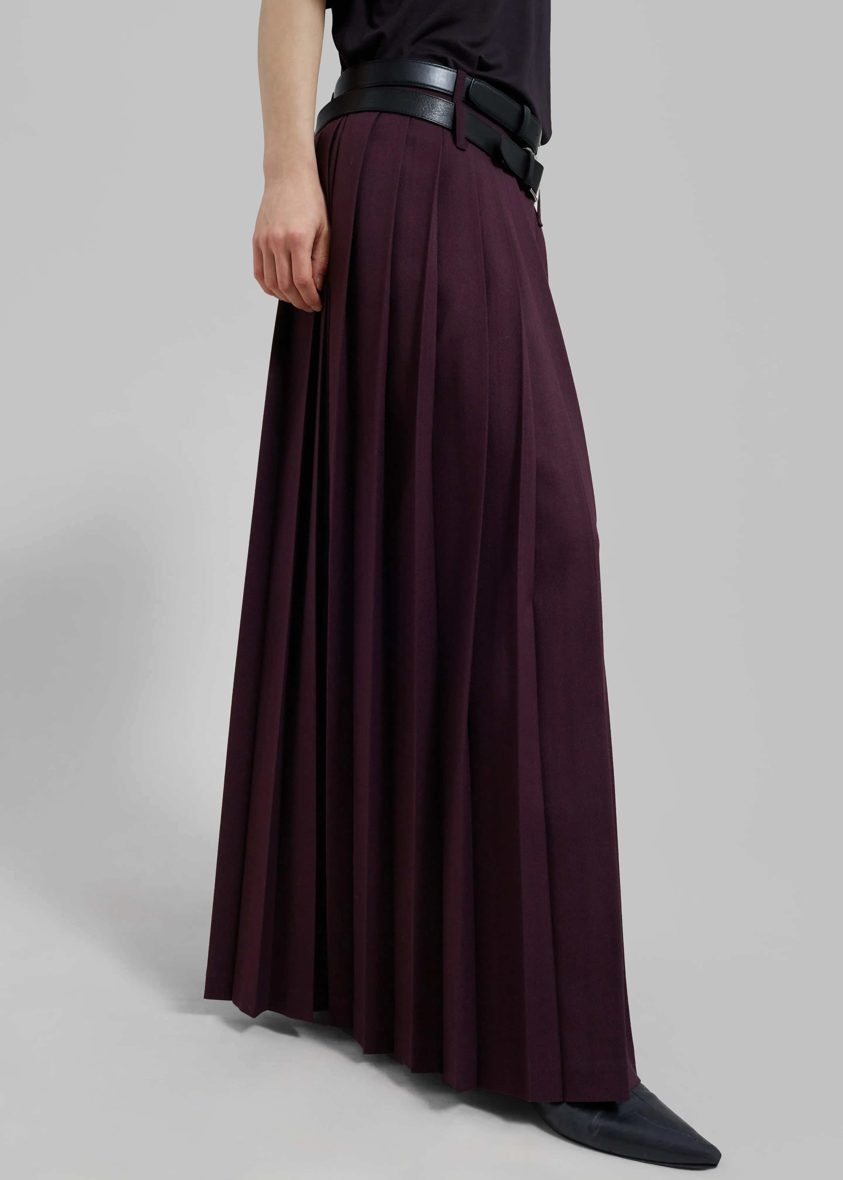 Bailey Long Pleated Skirt - Burgundy sold by Frankie Shop product image thumbnail 2