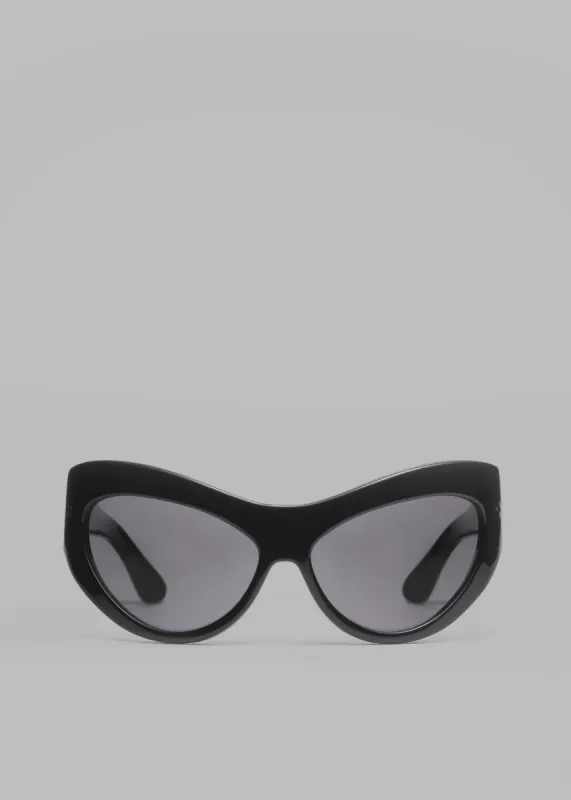 Port Tanger Darya Sunglasses - Black Acetate/Black Lens made by Frankie Shop