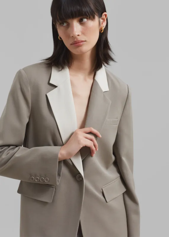 Amos Color Block Blazer - Khaki sold by Frankie Shop