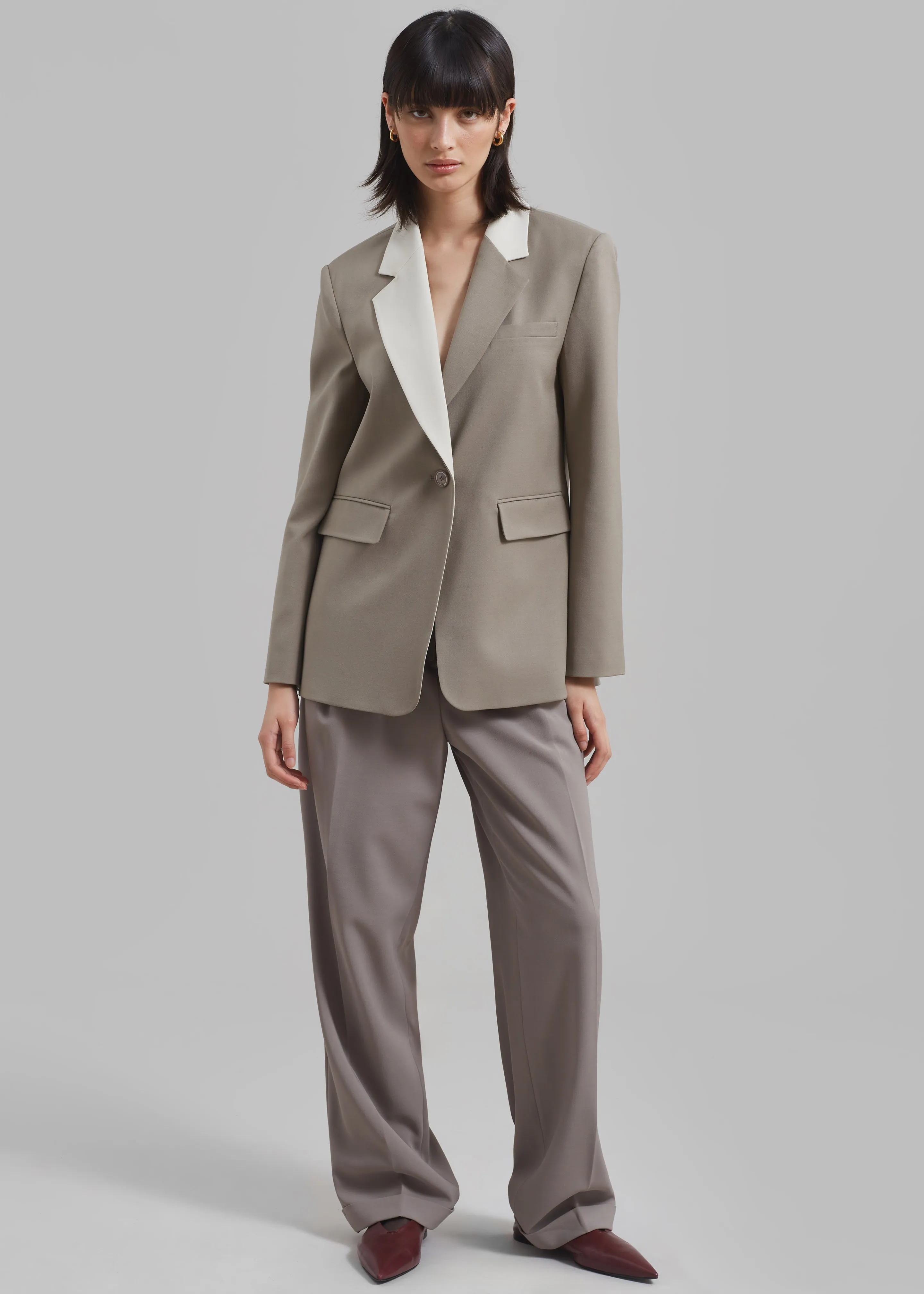 Amos Color Block Blazer - Khaki sold by Frankie Shop product image thumbnail 3